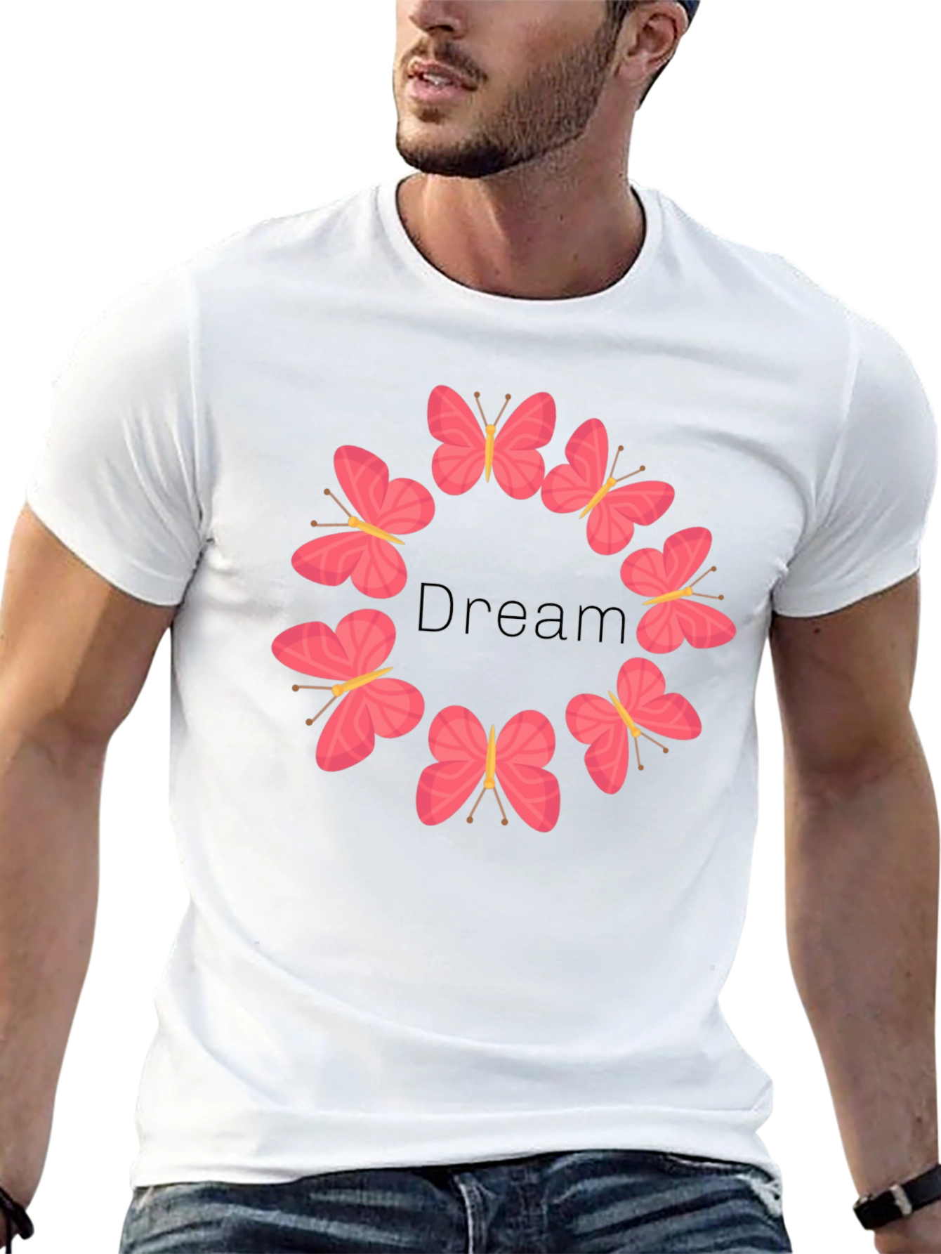 Dream Butterfly Graphic Tee - Stylish Black T-Shirt