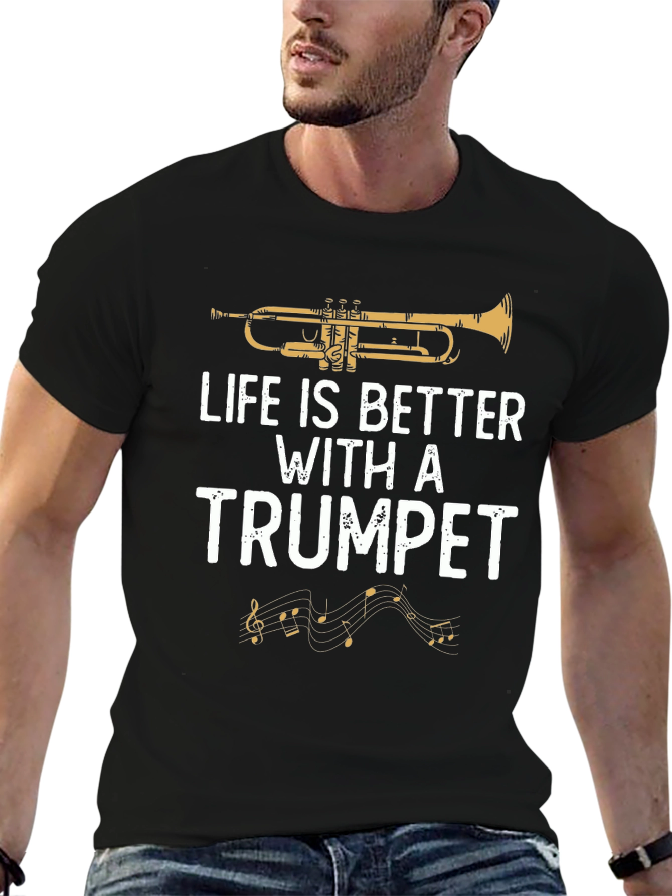 Life is Better with a Trumpet Graphic T-Shirt