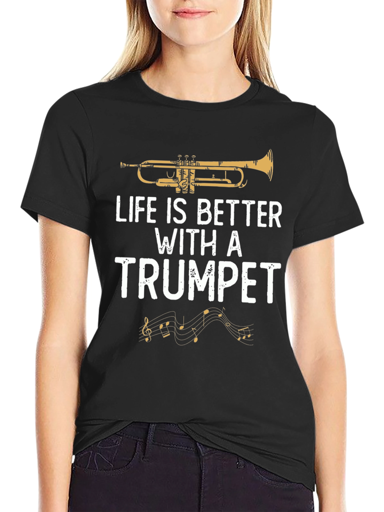 Life is Better with a Trumpet Graphic T-Shirt