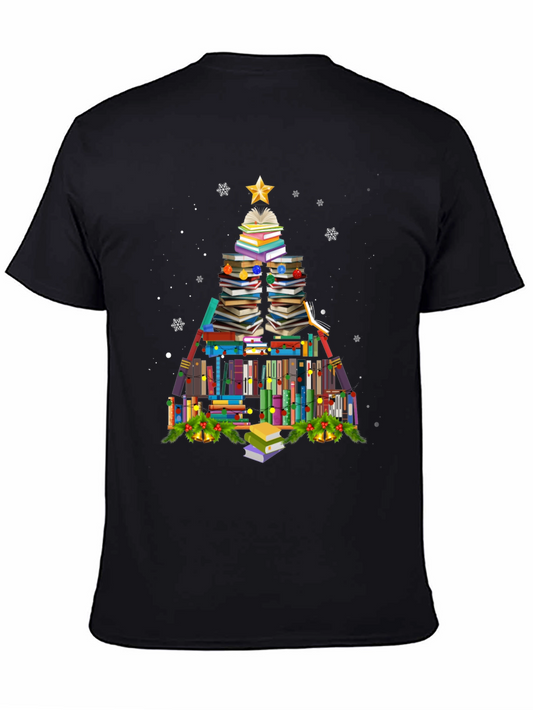 Book Christmas Tree T-Shirt Holiday Tee