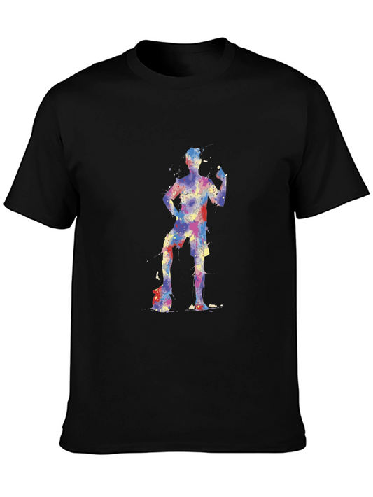 Watercolor Soccer Player Graphic Tee - Black