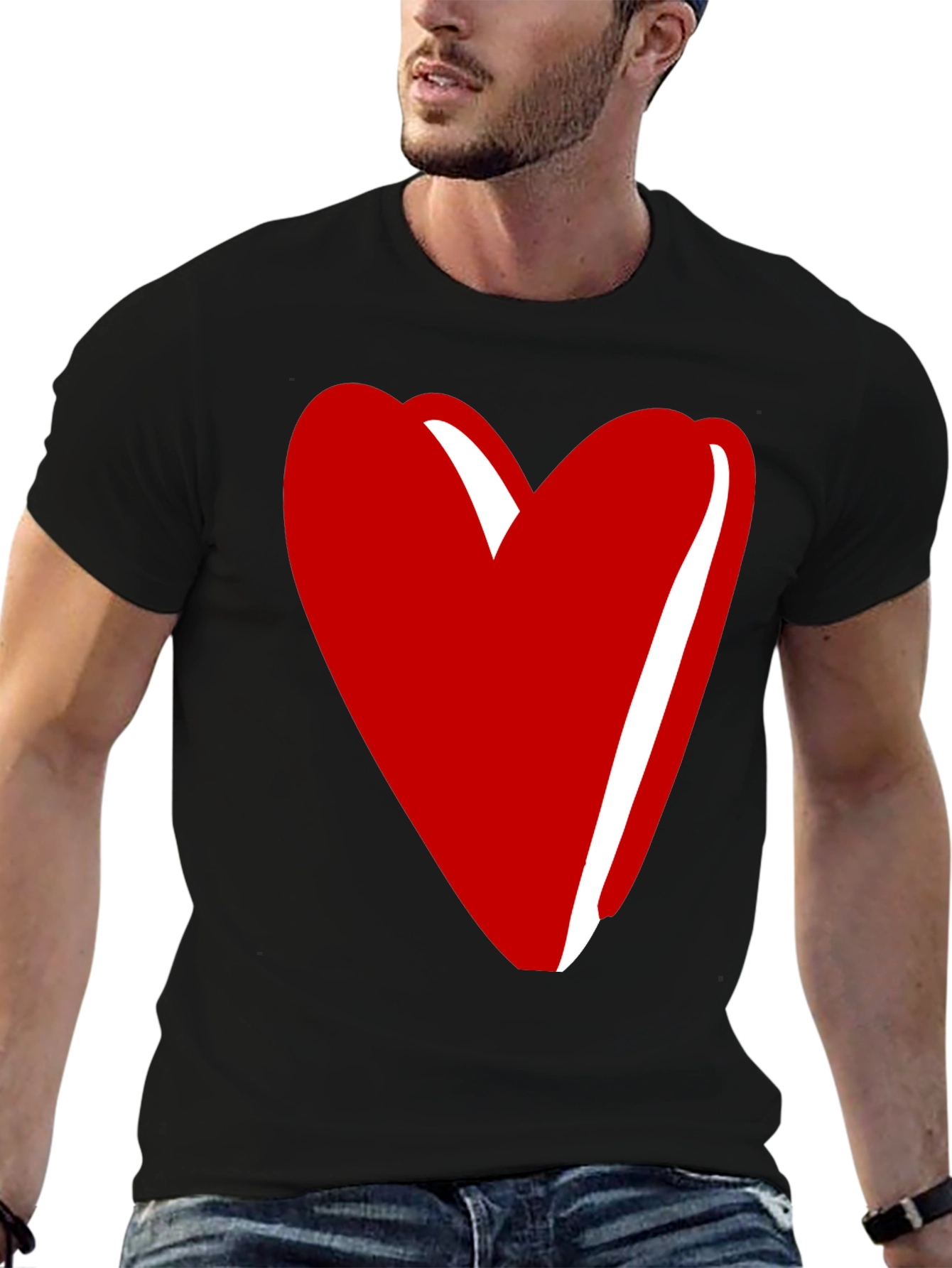 Heart Graphic Tee - Stylish Unisex Crew Neck T-Shirt