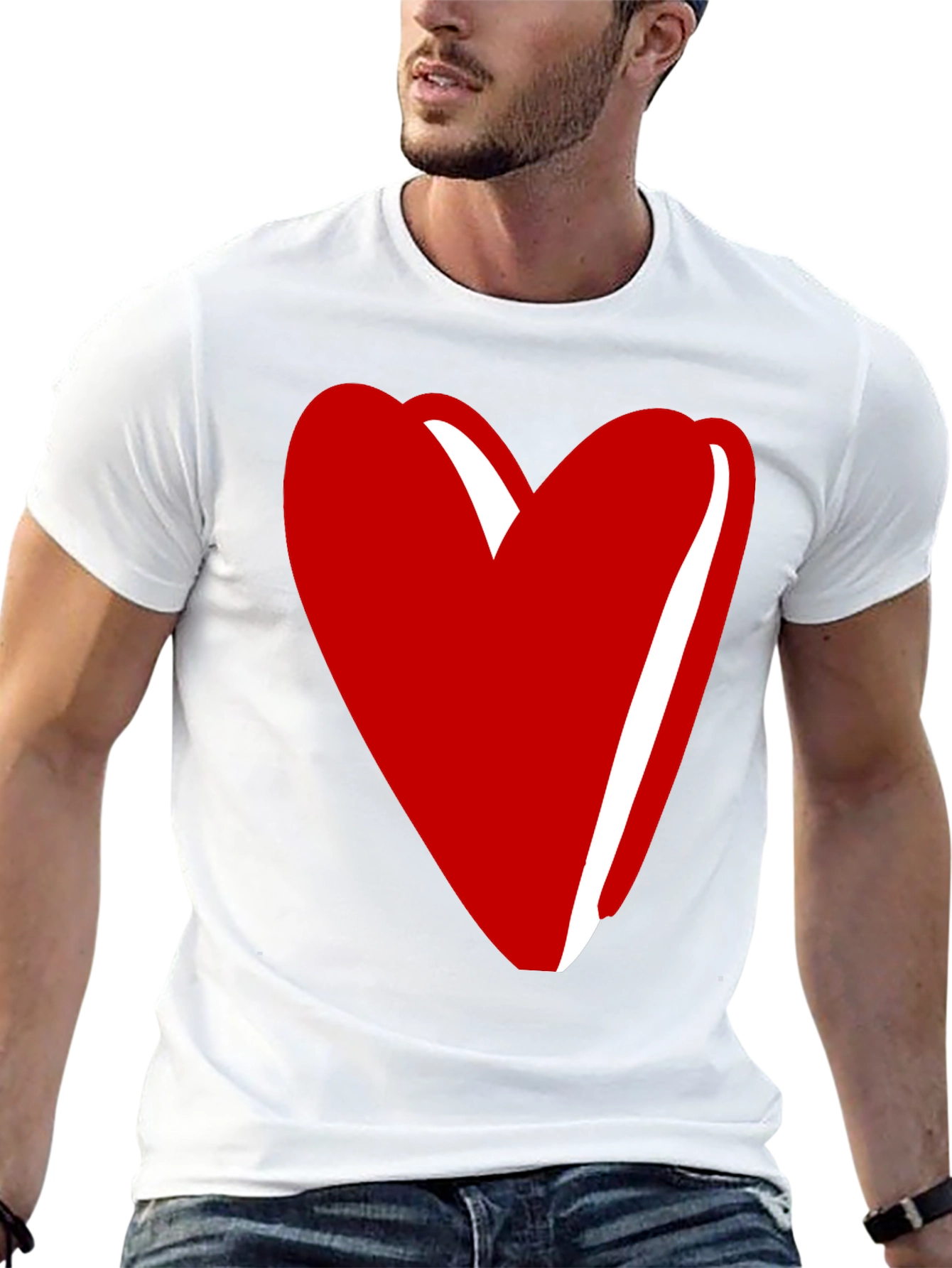 Heart Graphic Tee - Stylish Unisex Crew Neck T-Shirt