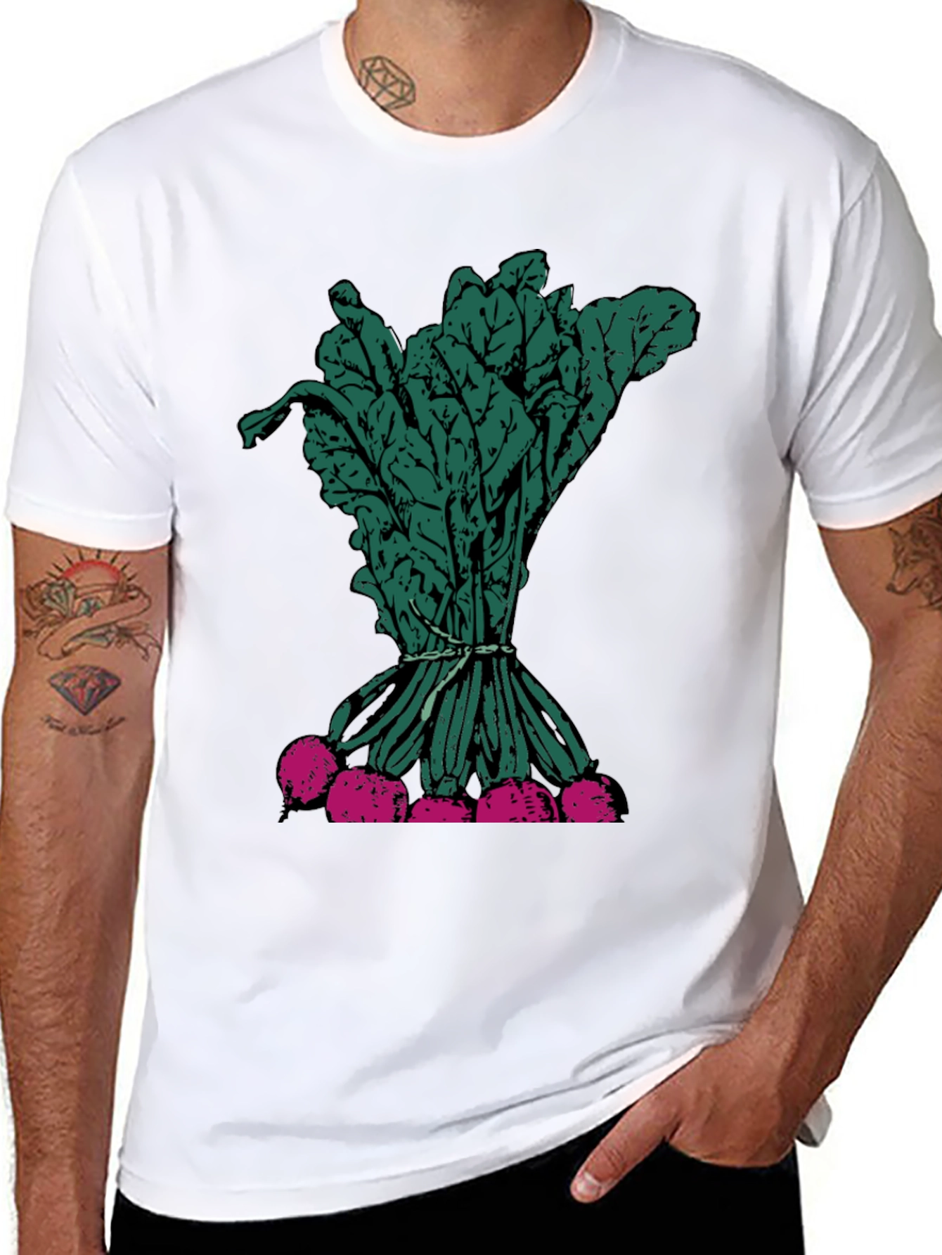 Radish Graphic Tee - Fresh Vegetable Print