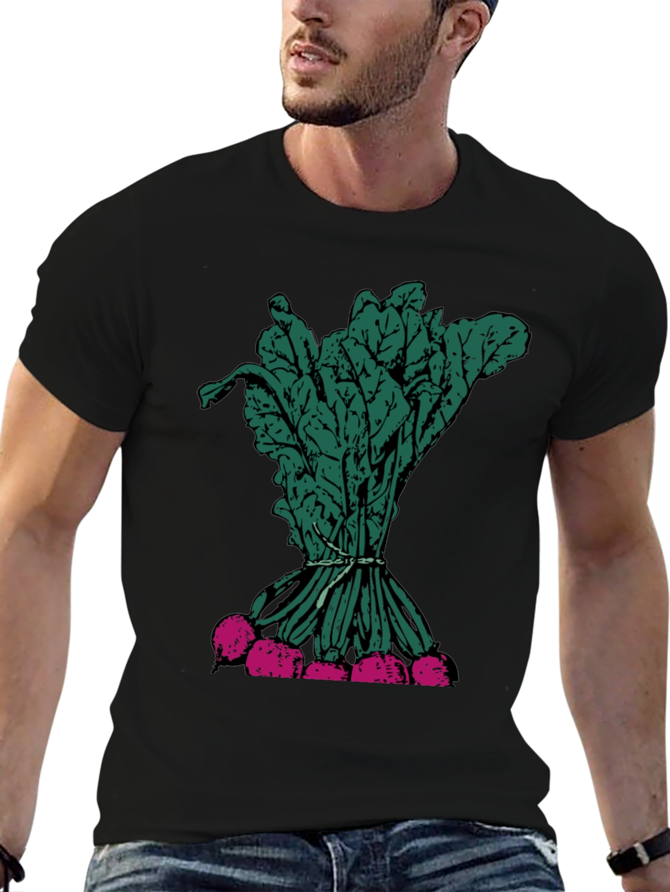 Radish Graphic Tee - Fresh Vegetable Print