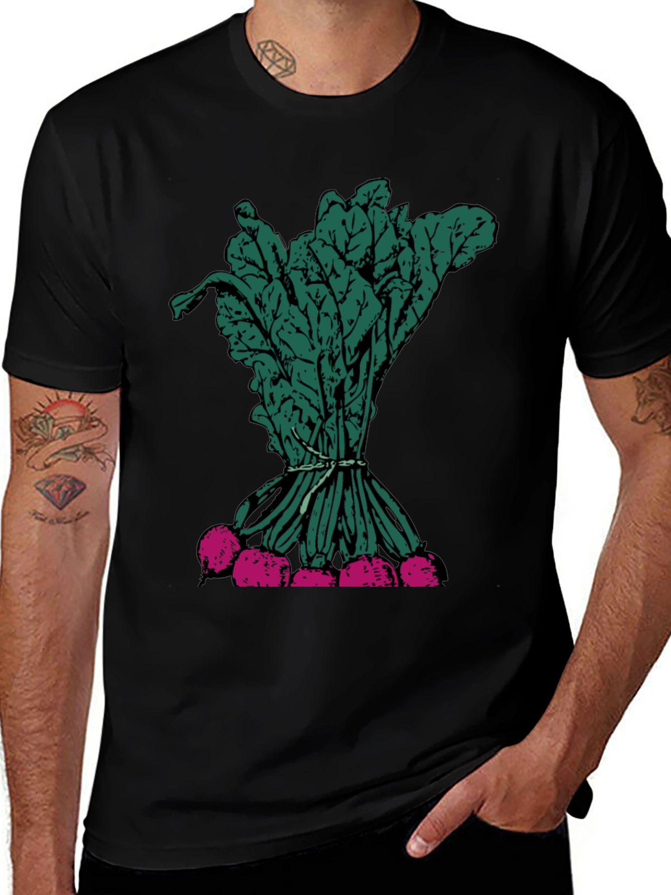 Radish Graphic Tee - Fresh Vegetable Print