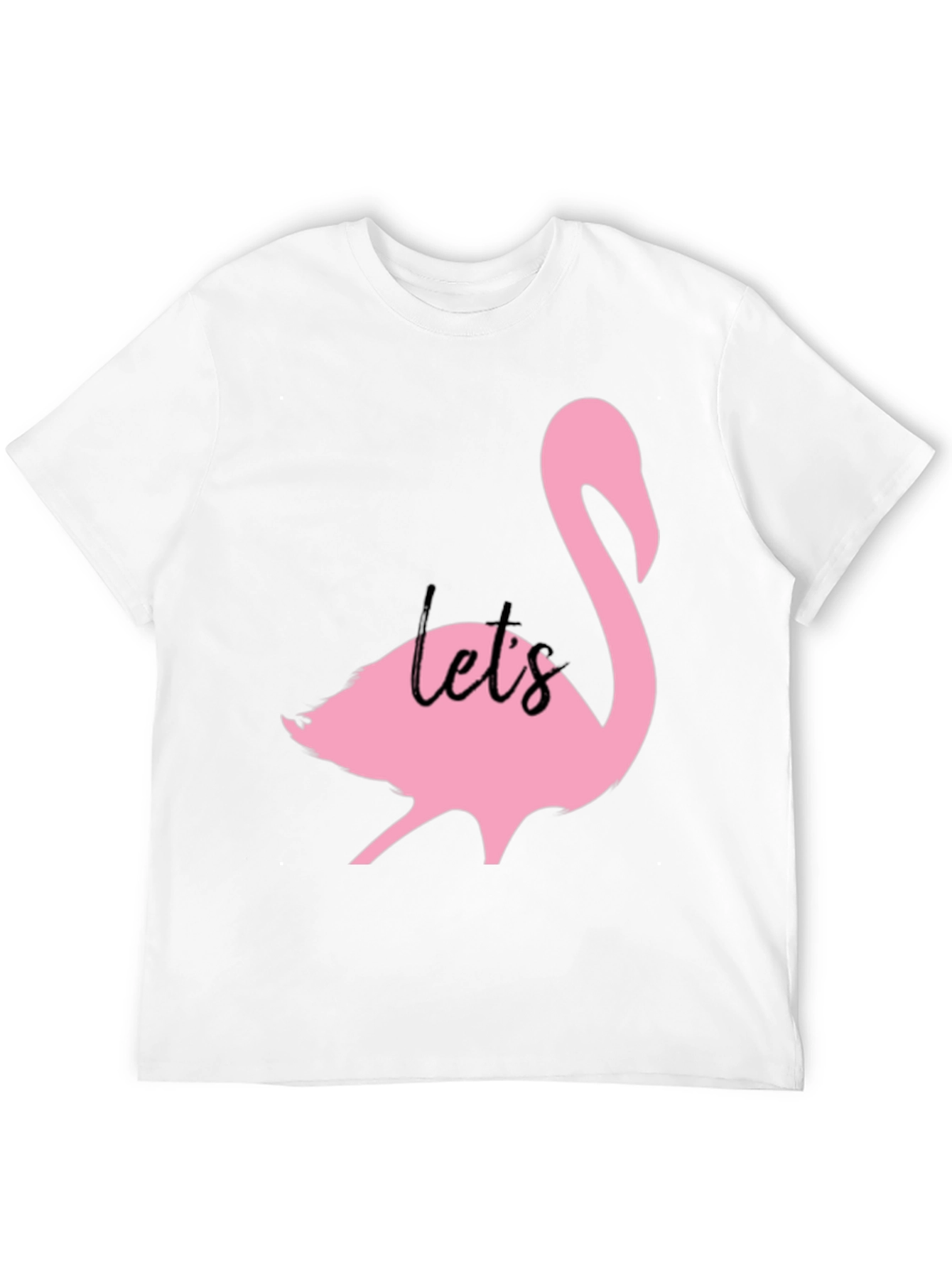 Pink Flamingo Graphic Black T-Shirt