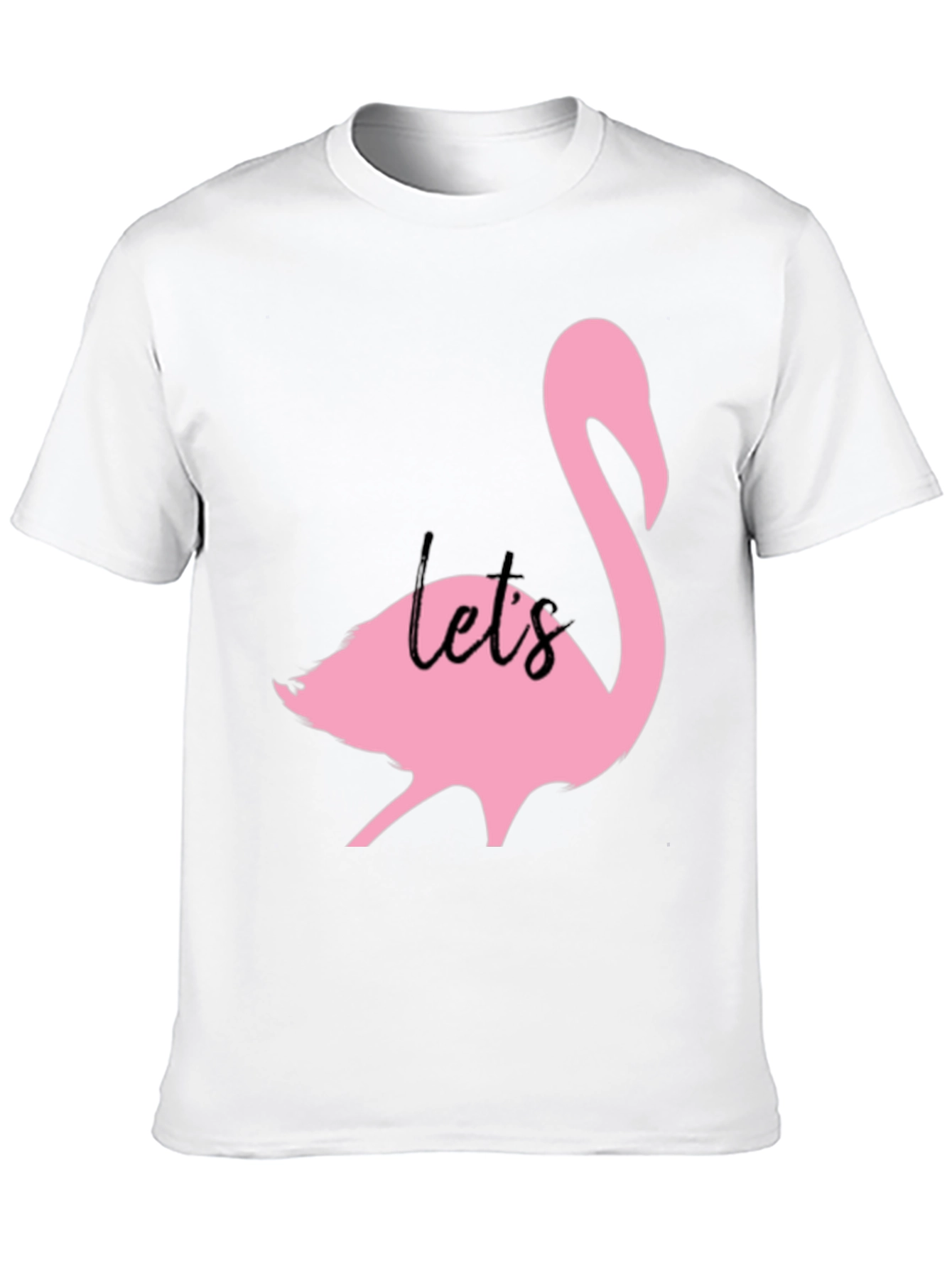 Pink Flamingo Graphic Black T-Shirt