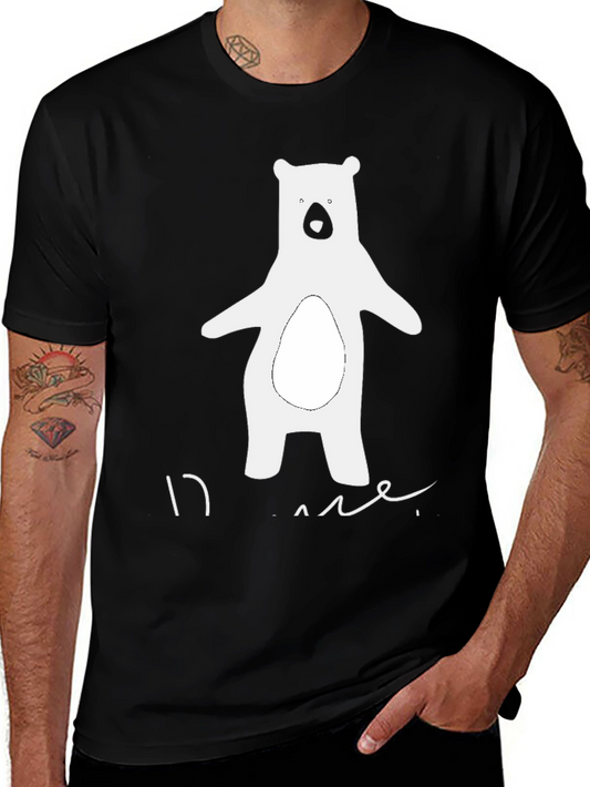 Bear Graphic Black T-Shirt - Casual Style