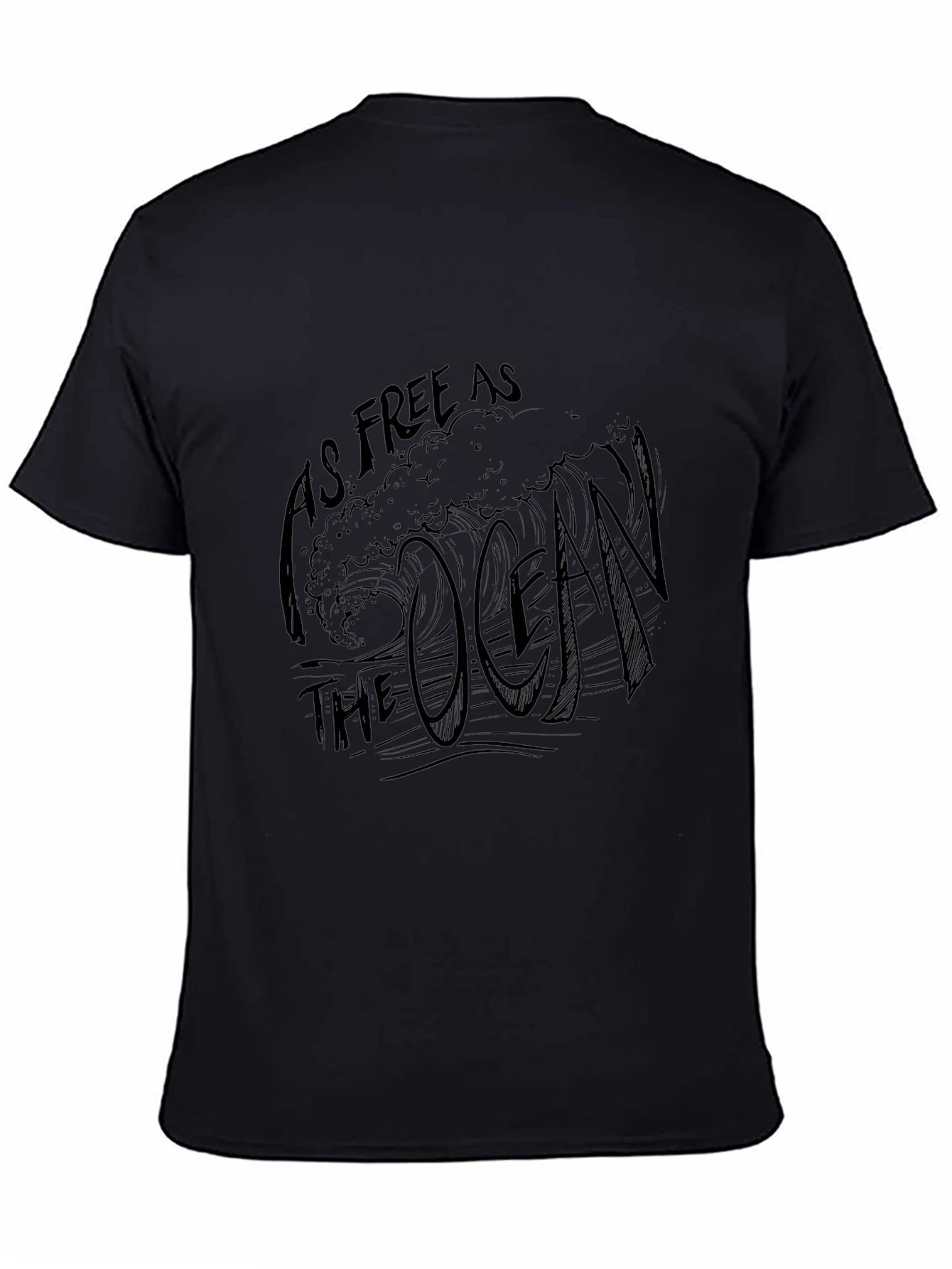 As Free As The Ocean Black Graphic Tee
