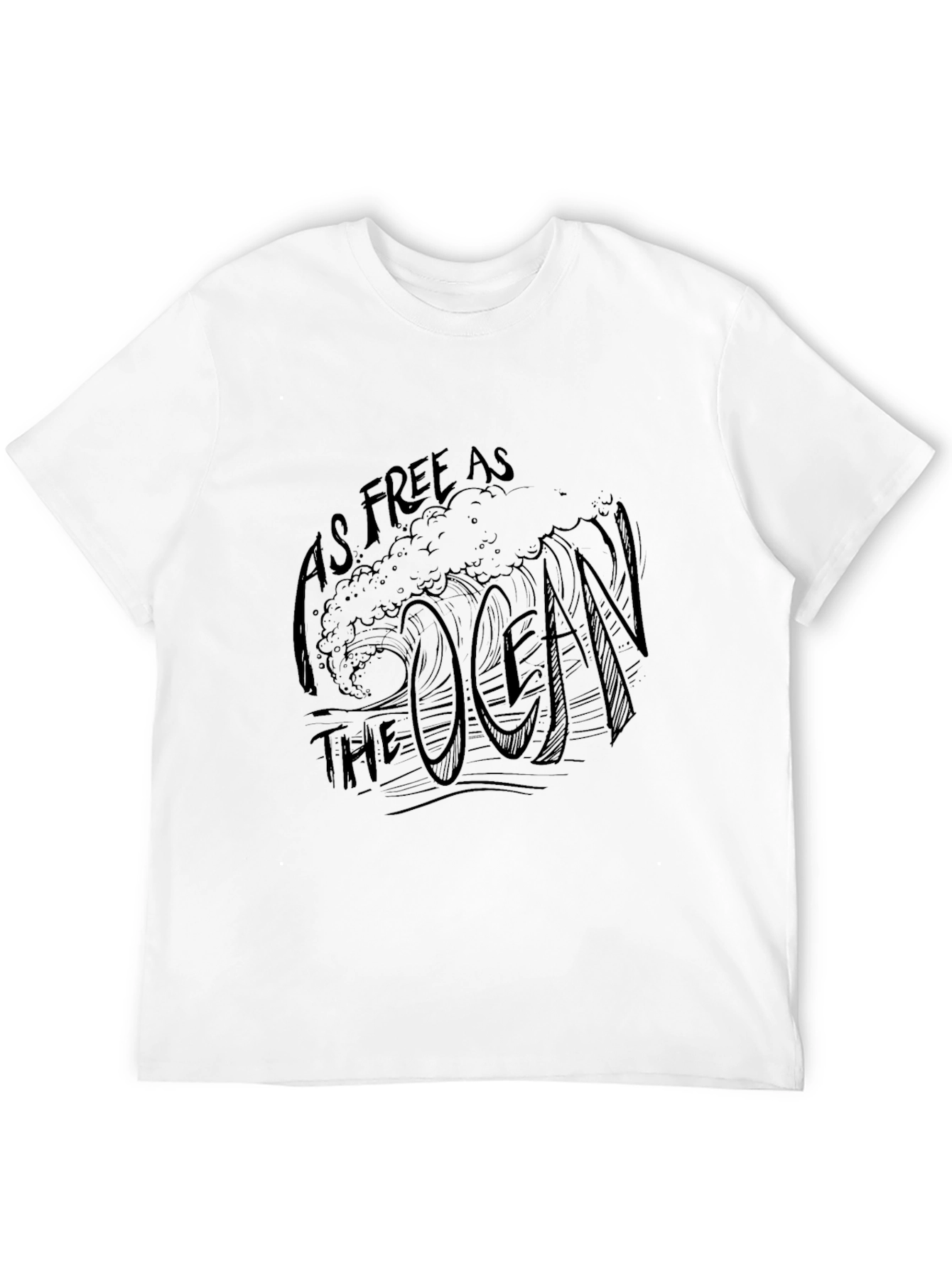As Free As The Ocean Black Graphic Tee