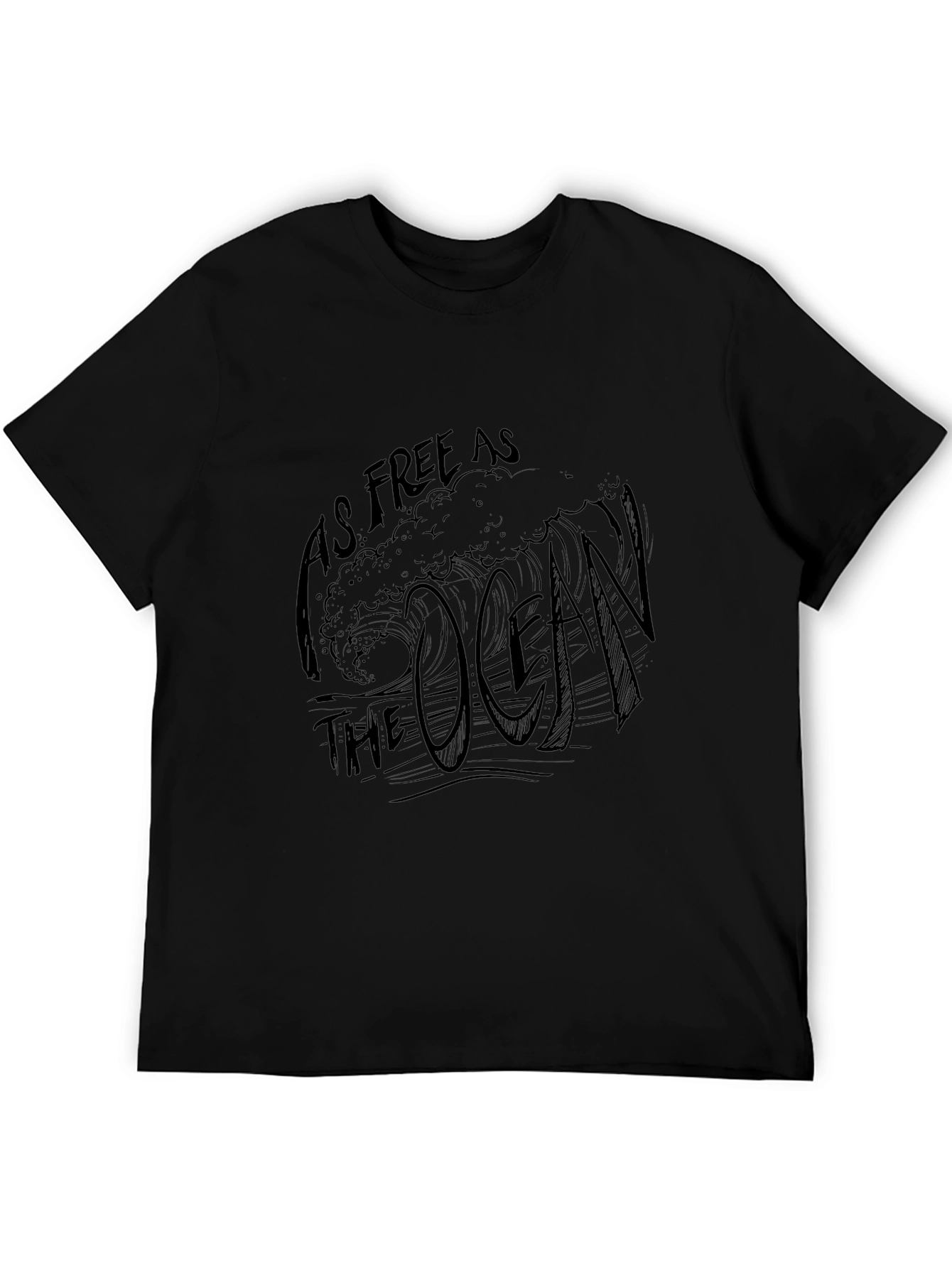 As Free As The Ocean Black Graphic Tee