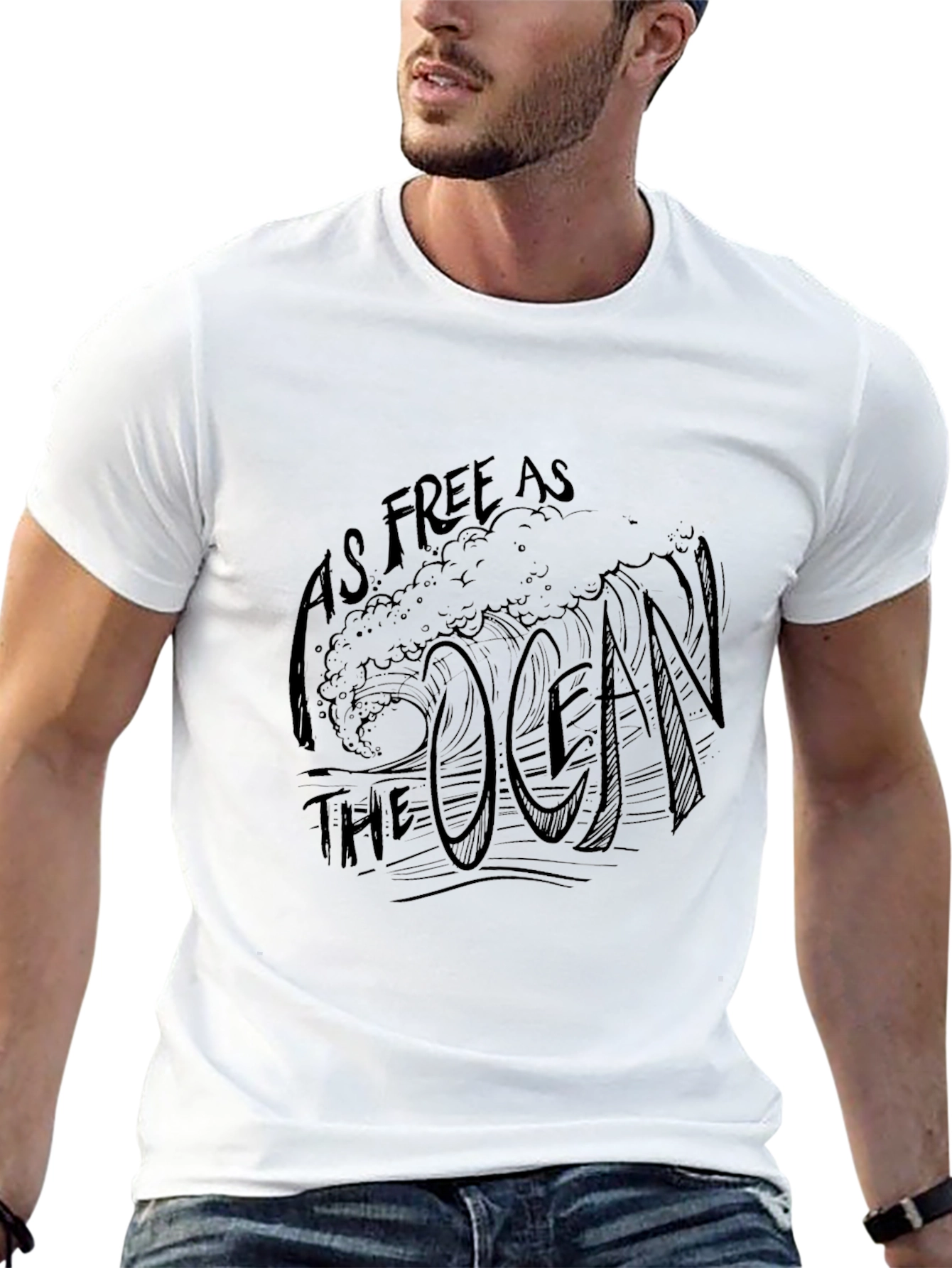 As Free As The Ocean Black Graphic Tee