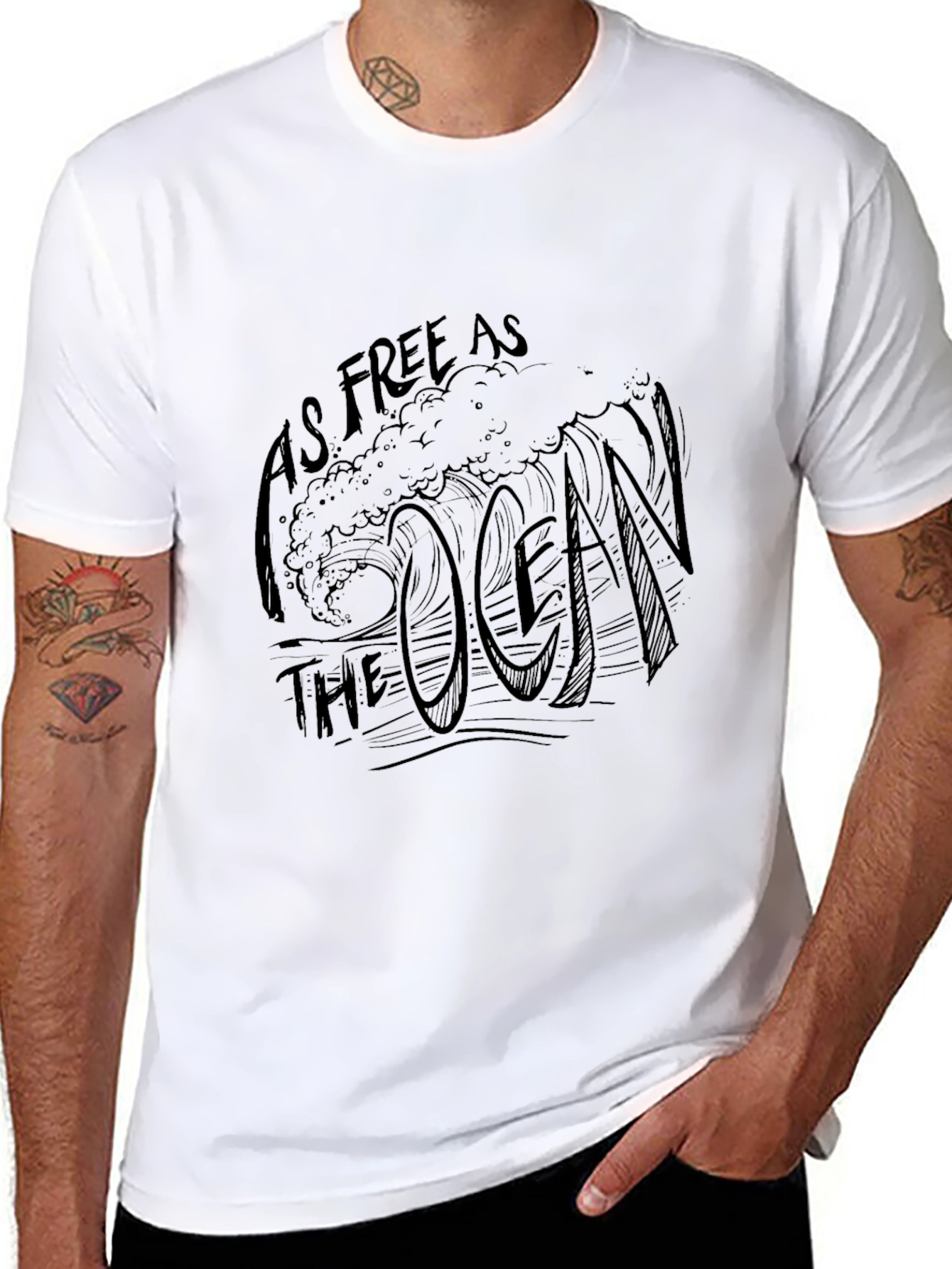 As Free As The Ocean Black Graphic Tee