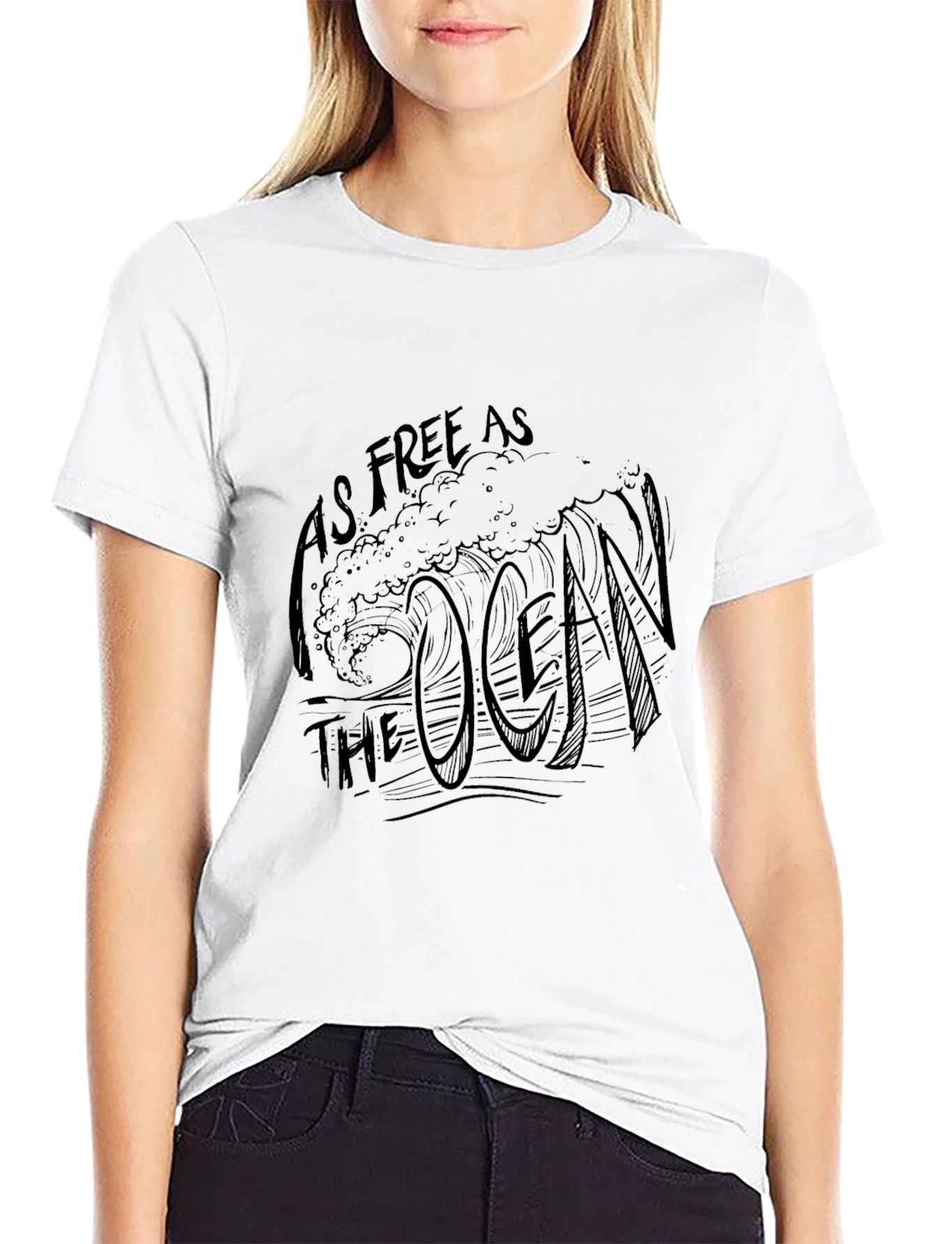 As Free As The Ocean Black Graphic Tee