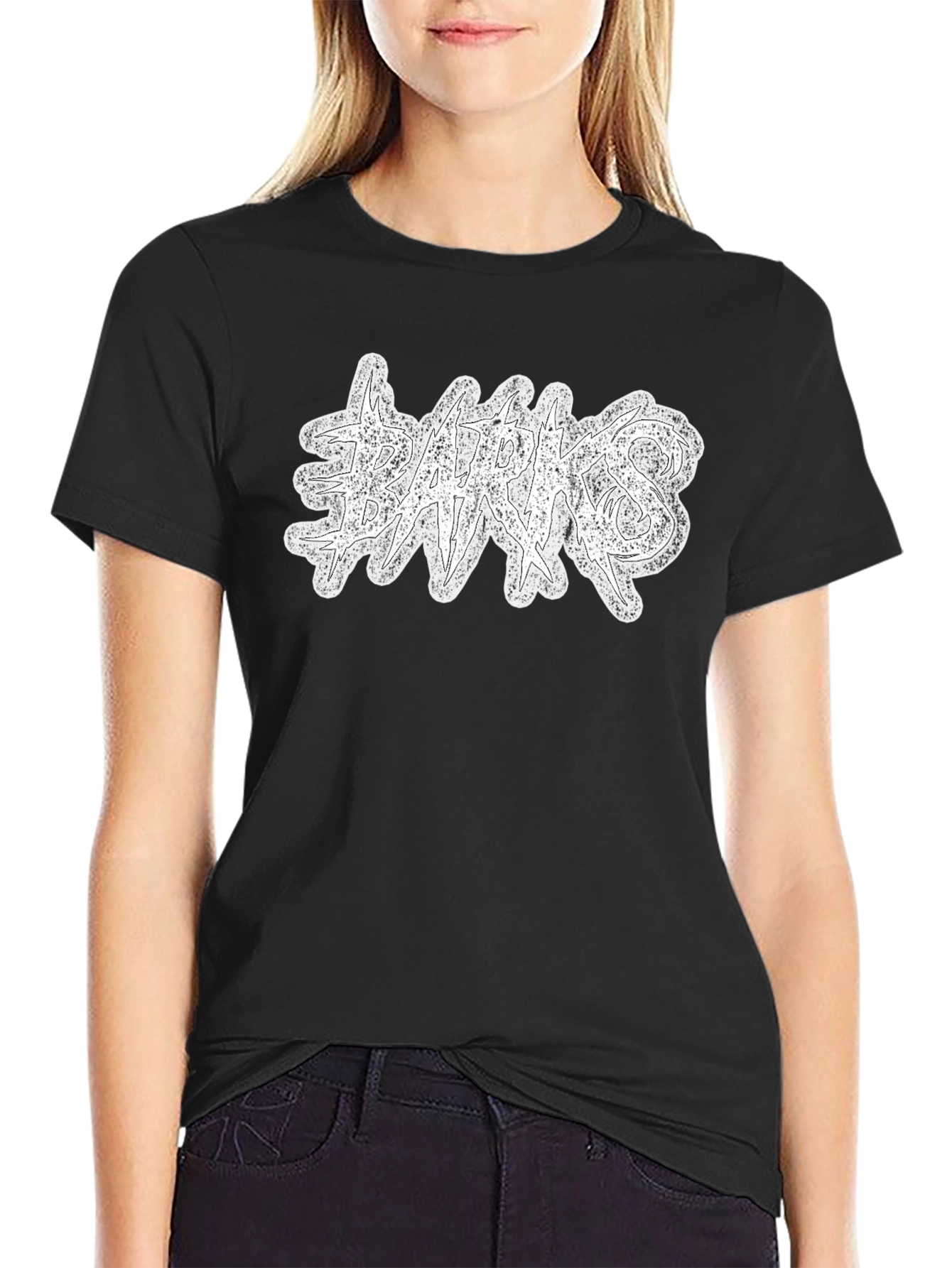 Graphic Print Black Crew Neck T-Shirt