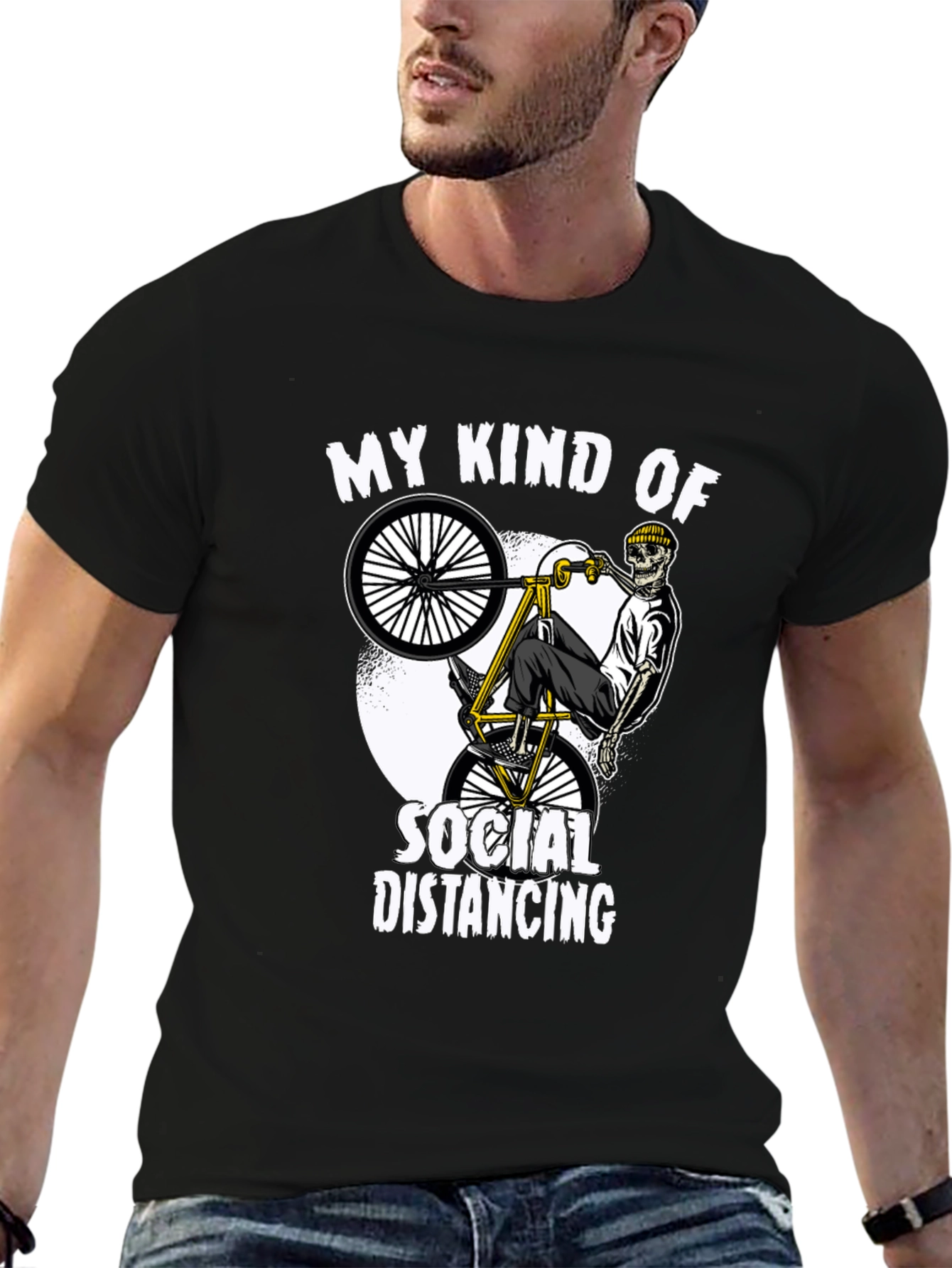 Social Distancing Skeleton Bike T-Shirt