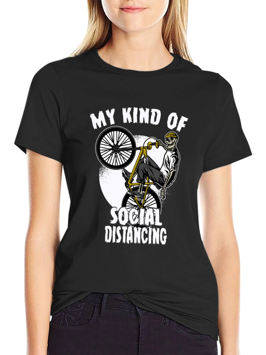 Social Distancing Skeleton Bike T-Shirt