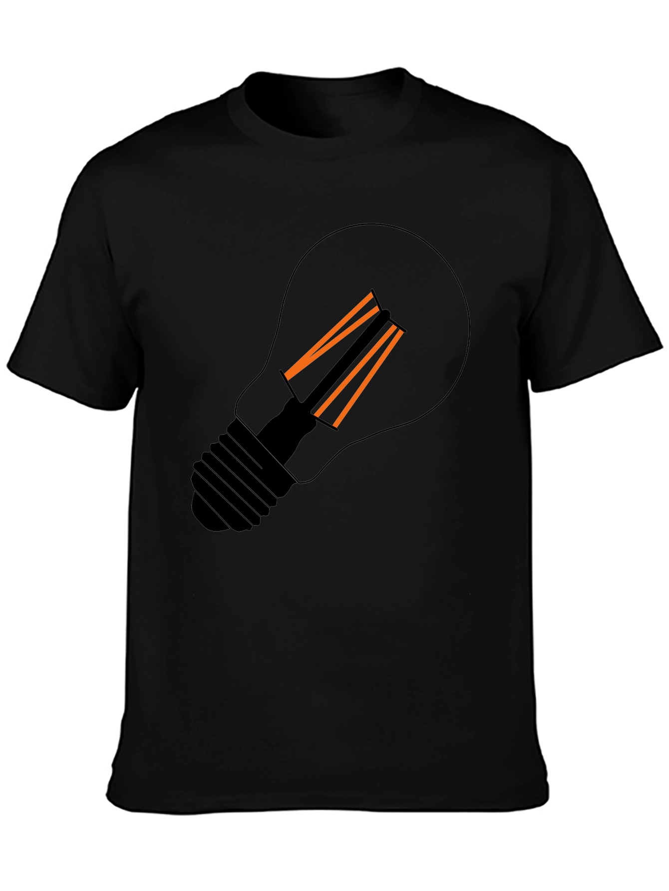 Modern Light Bulb Graphic Tee - Black