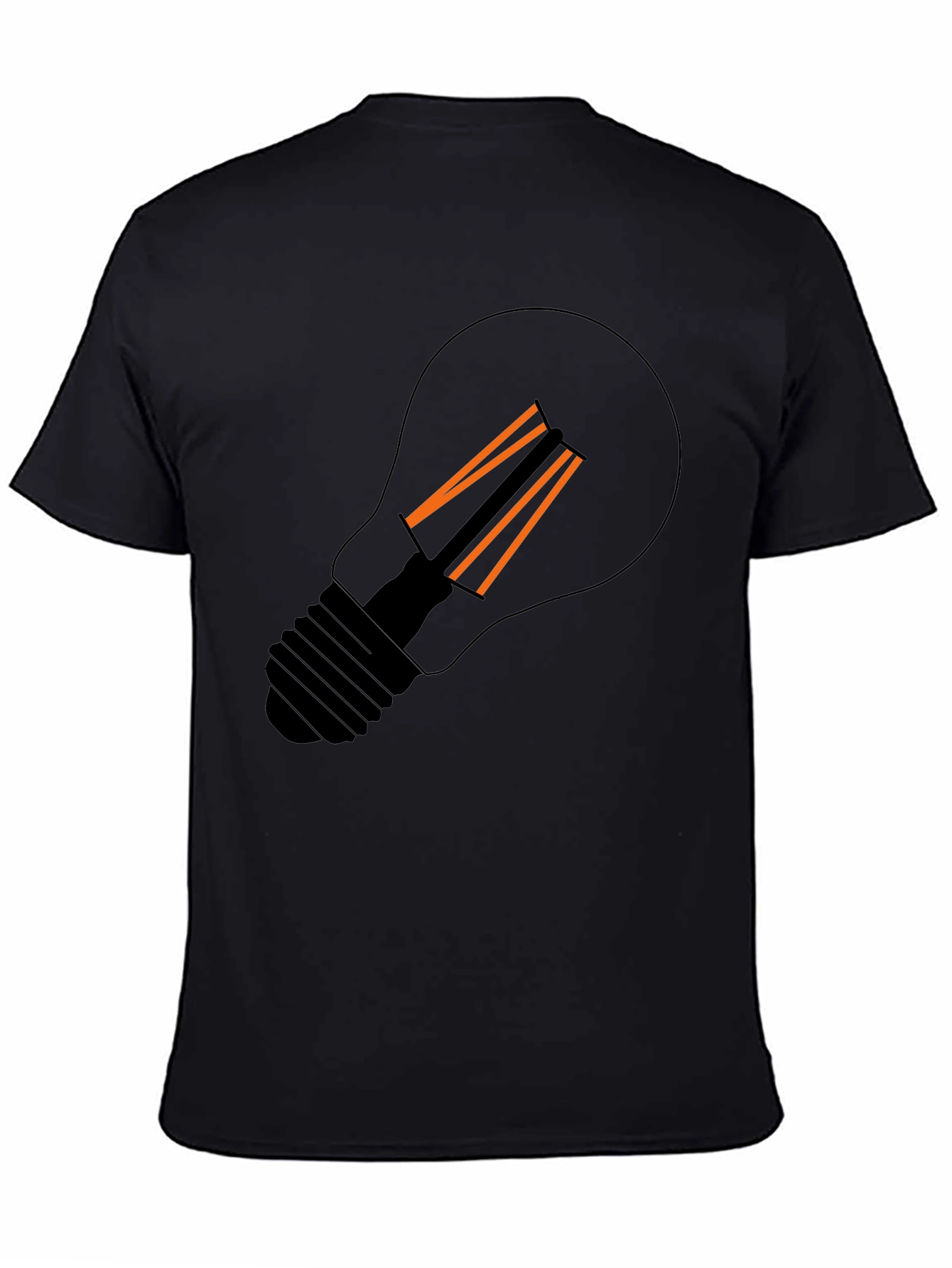 Modern Light Bulb Graphic Tee - Black