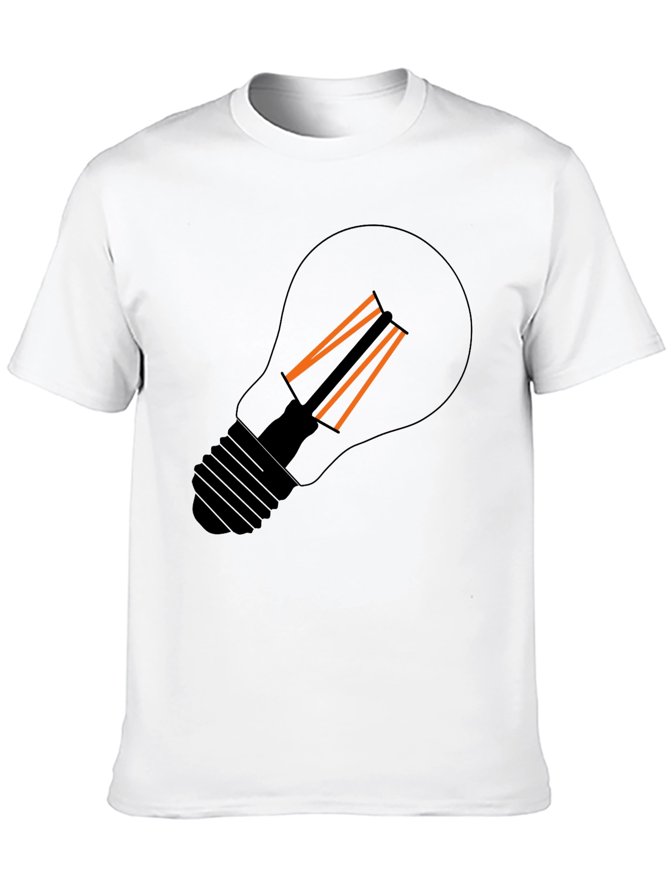 Modern Light Bulb Graphic Tee - Black