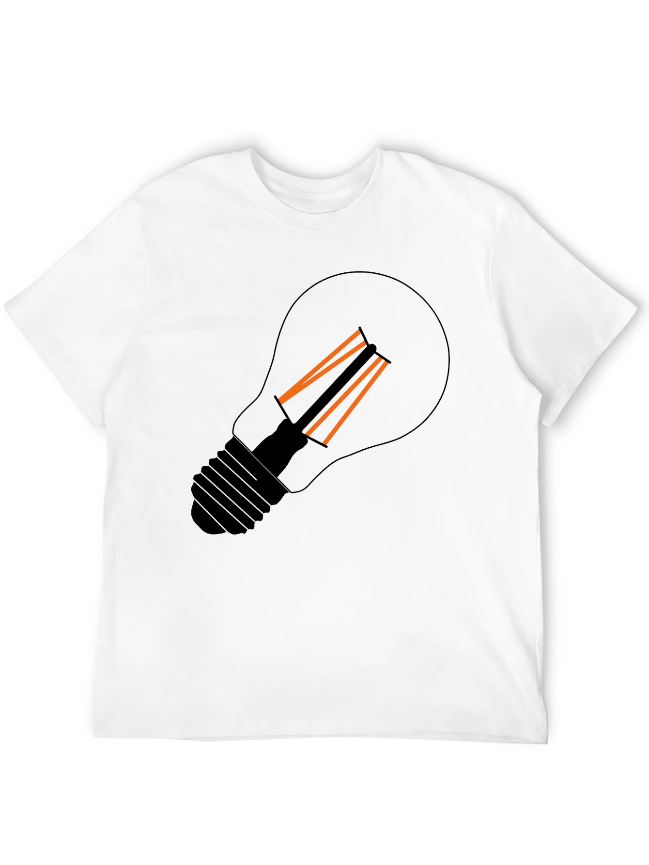 Modern Light Bulb Graphic Tee - Black
