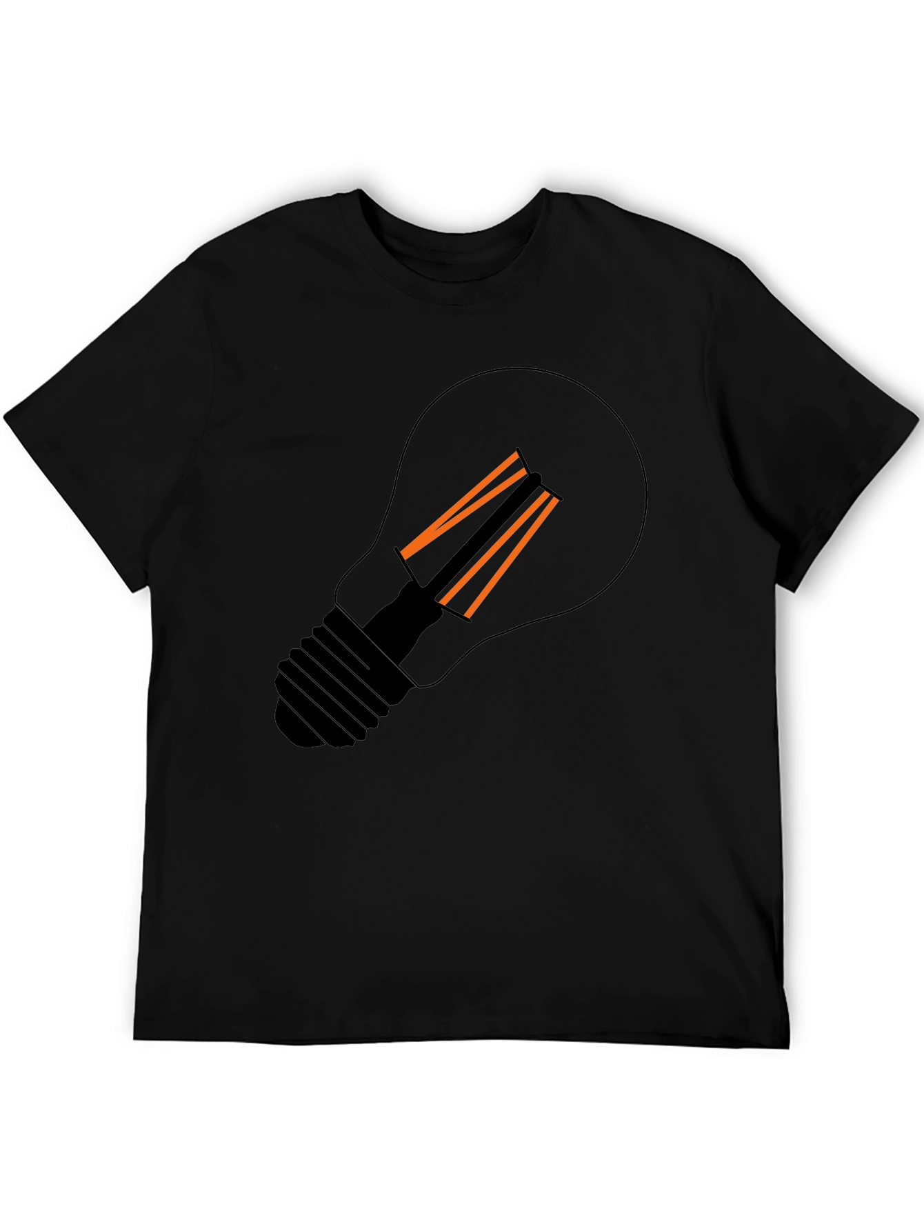 Modern Light Bulb Graphic Tee - Black