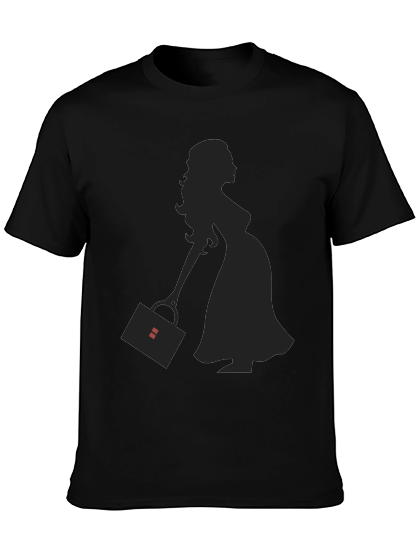 Silhouette Pregnant Woman T-Shirt - Black