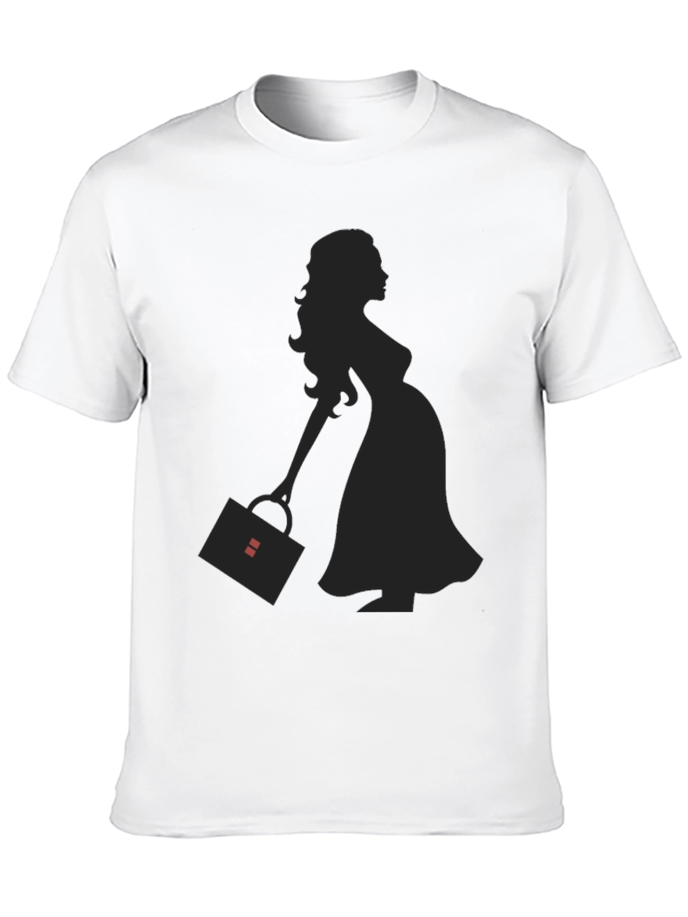 Silhouette Pregnant Woman T-Shirt - Black