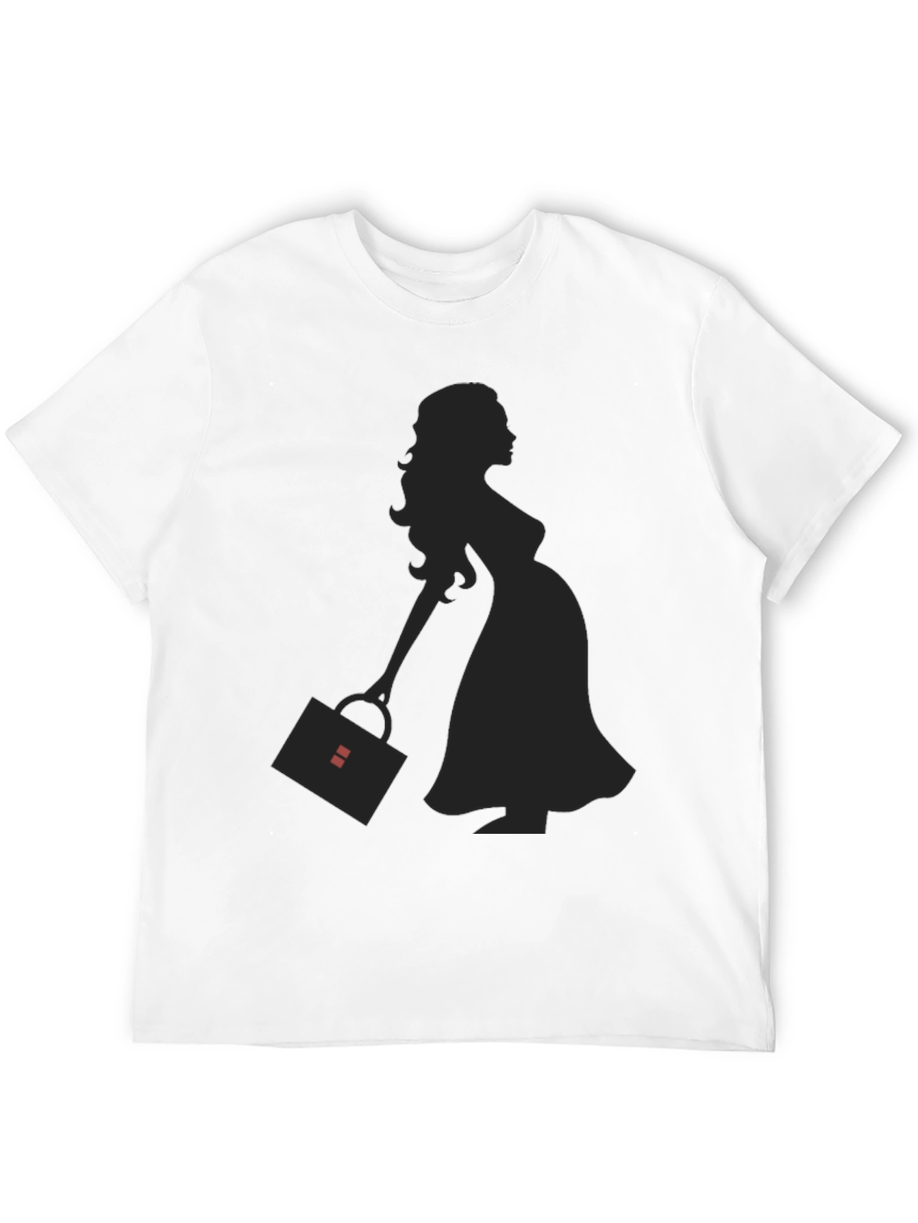 Silhouette Pregnant Woman T-Shirt - Black