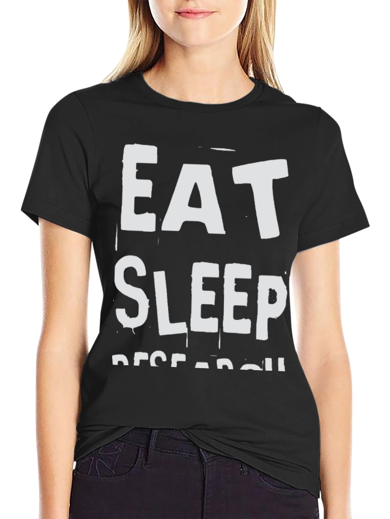 Eat Sleep Research Black T-Shirt