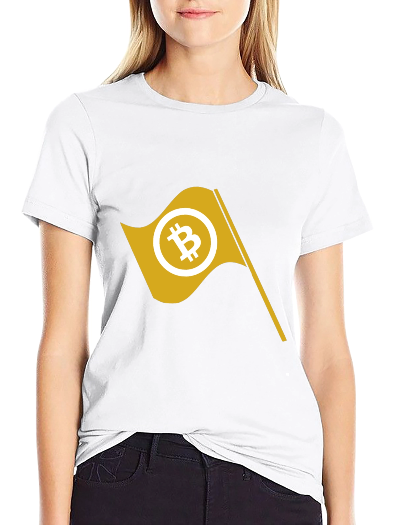 Bitcoin Flag Graphic Tee - Crypto Enthusiast Apparel