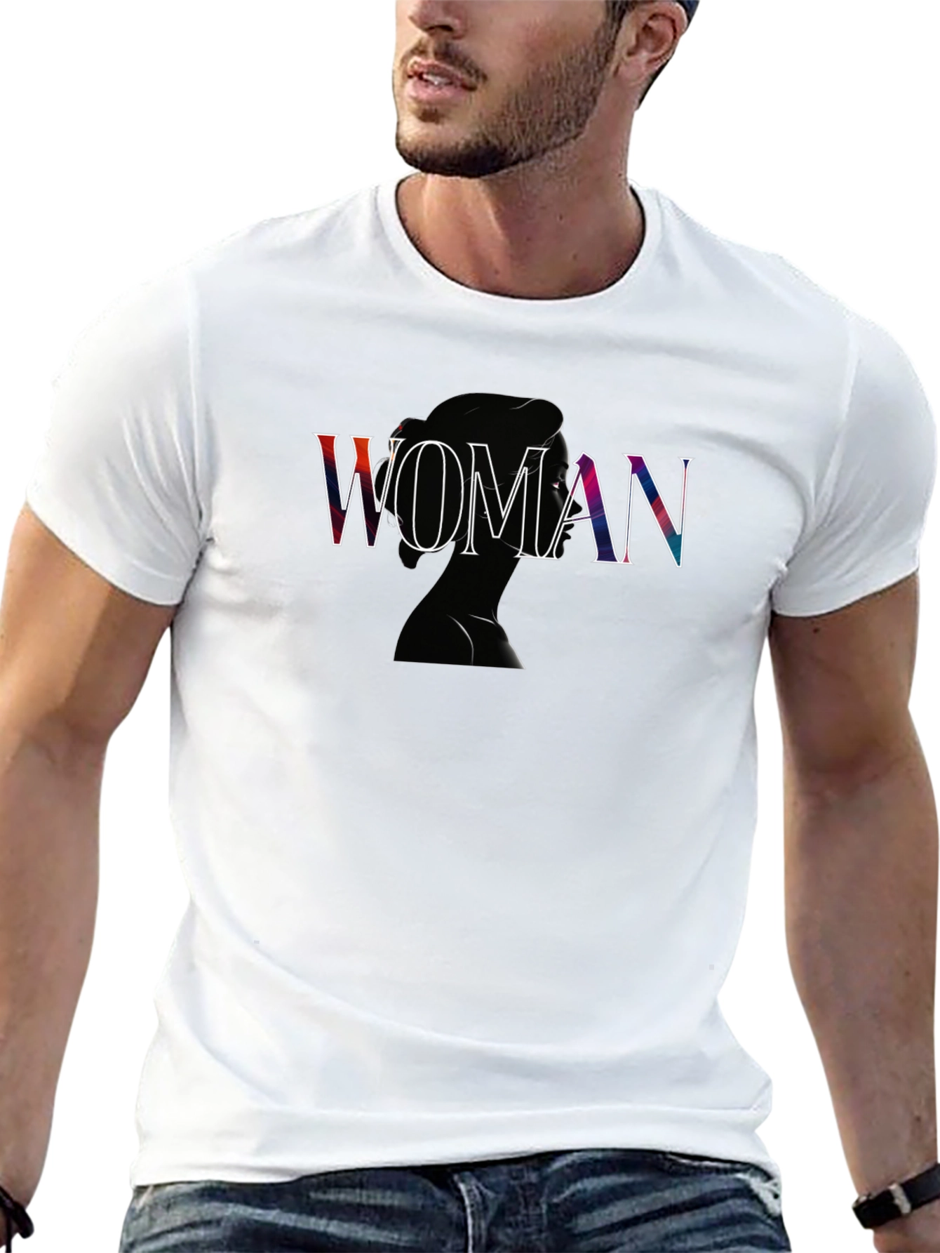 Woman Silhouette Graphic Tee - Modern Black T-Shirt