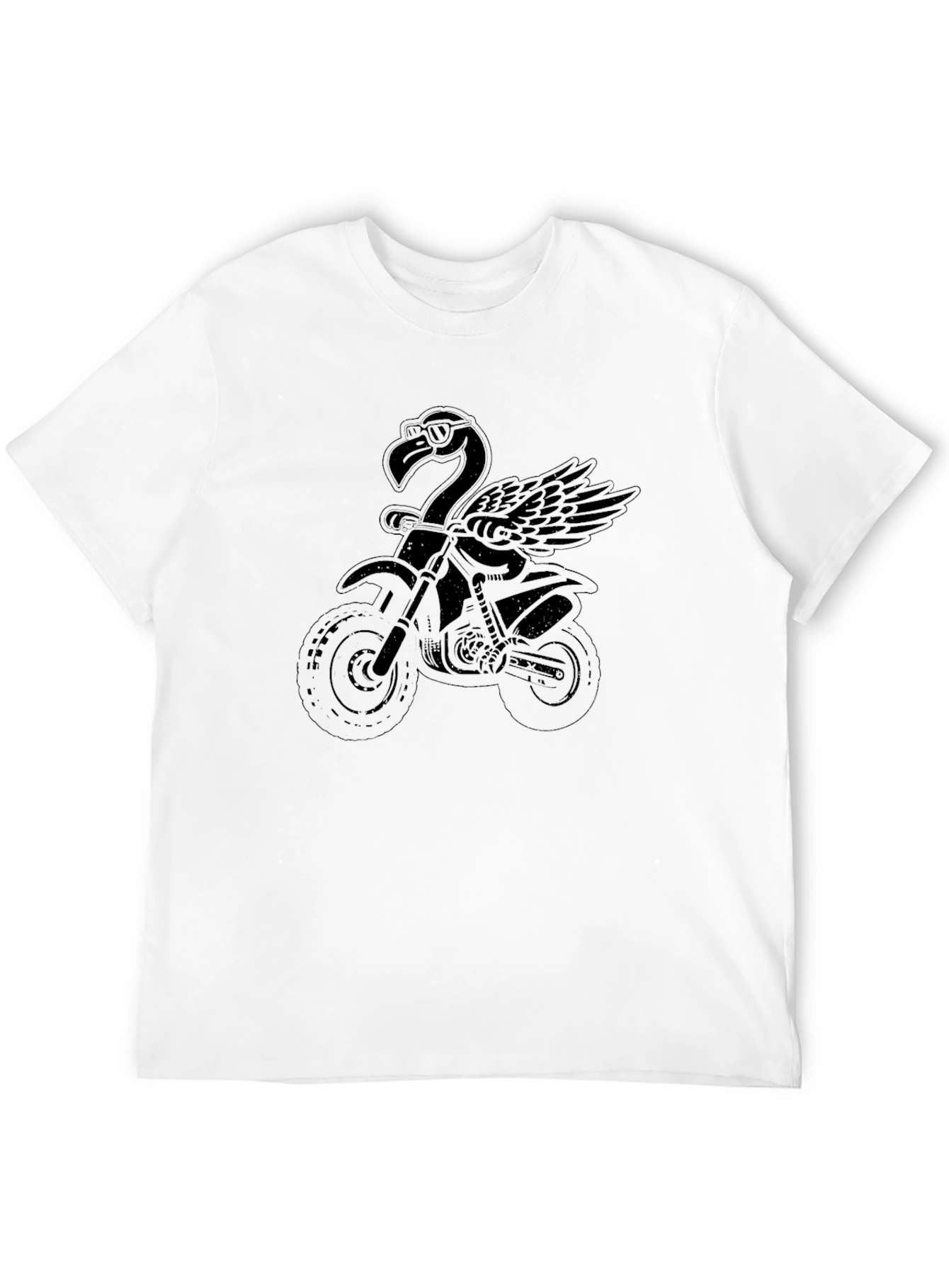 Cool Flamingo Biker Black T-Shirt