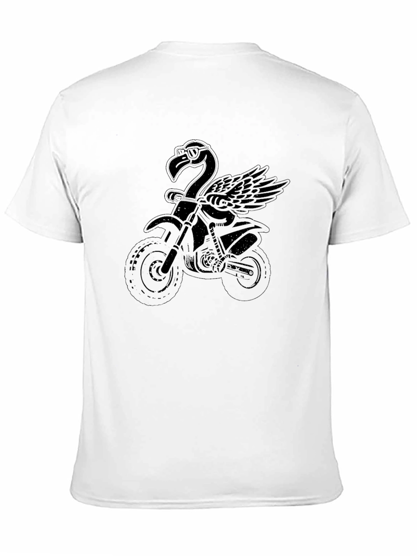 Cool Flamingo Biker Black T-Shirt