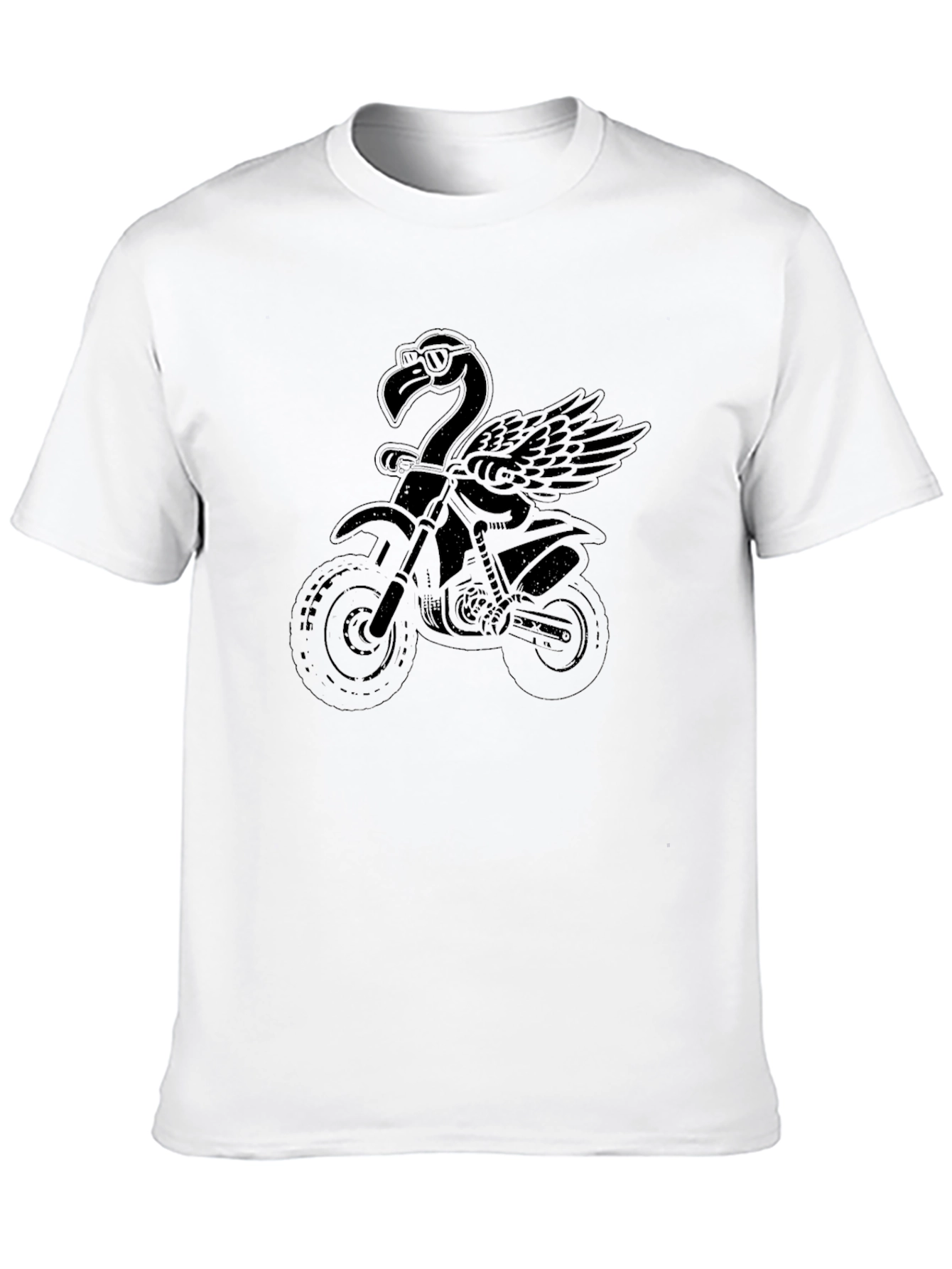 Cool Flamingo Biker Black T-Shirt