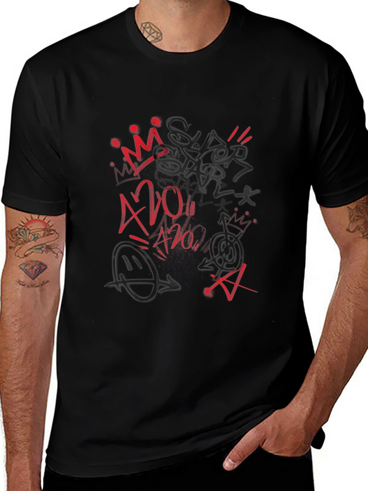 Graffiti Style Black Tee Shirt