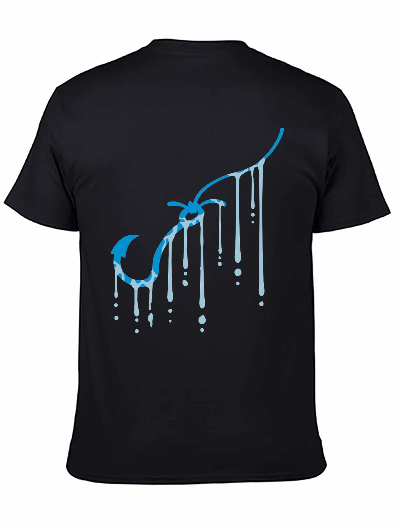Cool Blue Hook Drip Black Tee