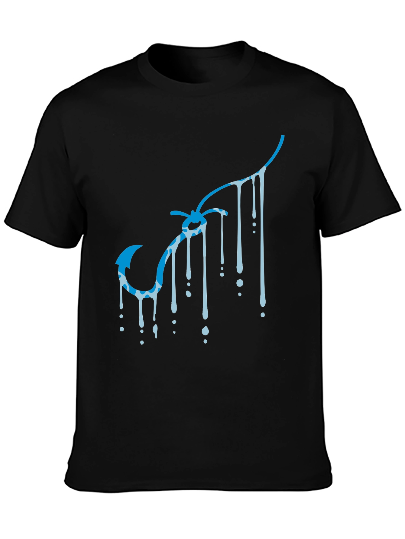 Cool Blue Hook Drip Black Tee