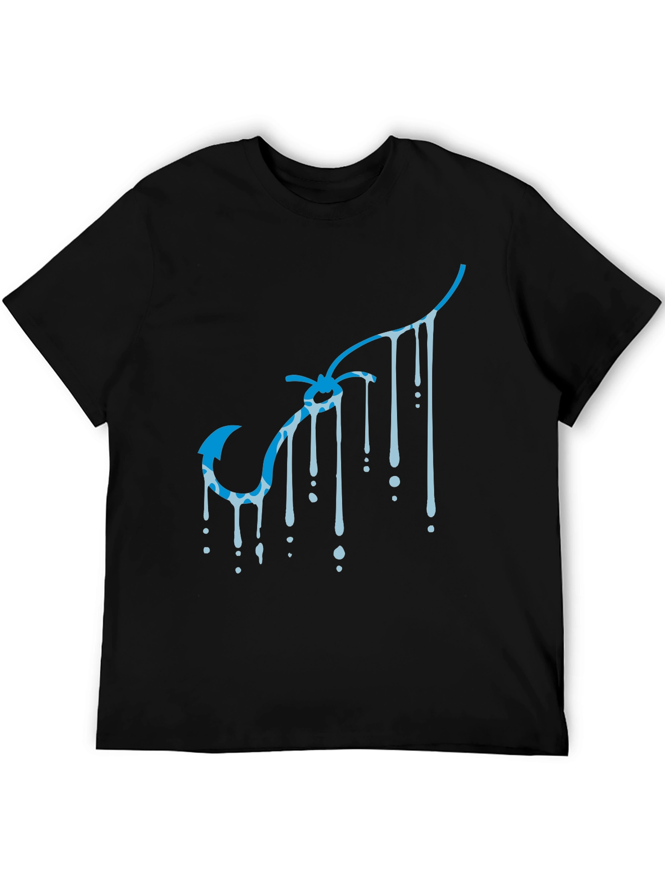 Cool Blue Hook Drip Black Tee