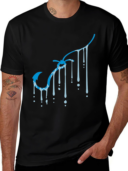 Cool Blue Hook Drip Black Tee