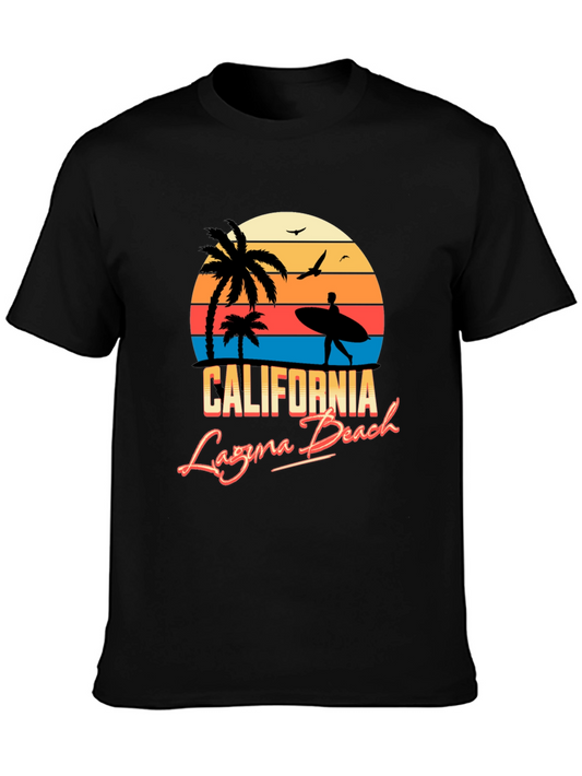 California Laguna Beach Retro Style Black T-Shirt
