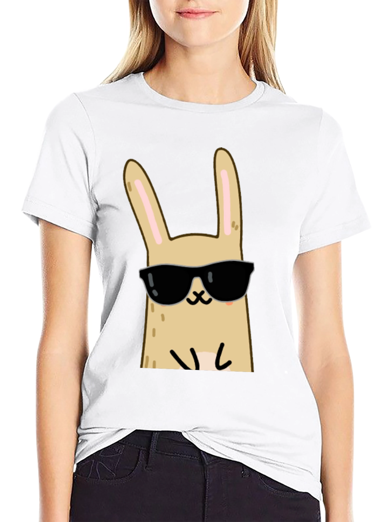 Cool Rabbit Graphic Tee - Unisex Black T-Shirt