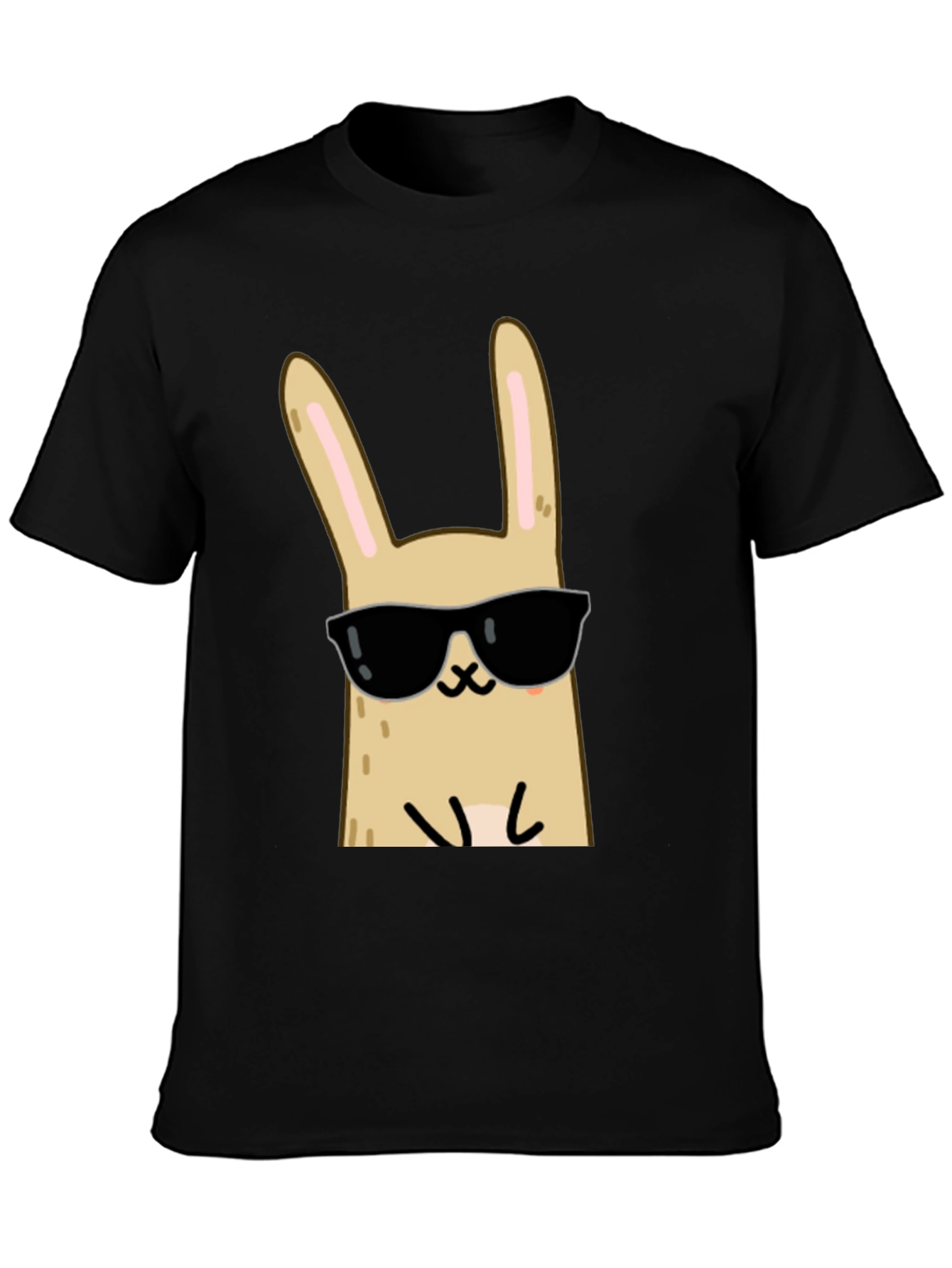 Cool Rabbit Graphic Tee - Unisex Black T-Shirt