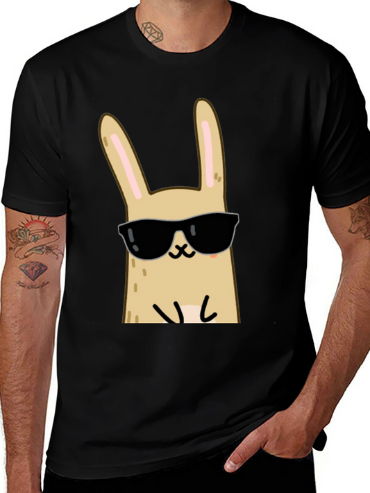 Cool Rabbit Graphic Tee - Unisex Black T-Shirt