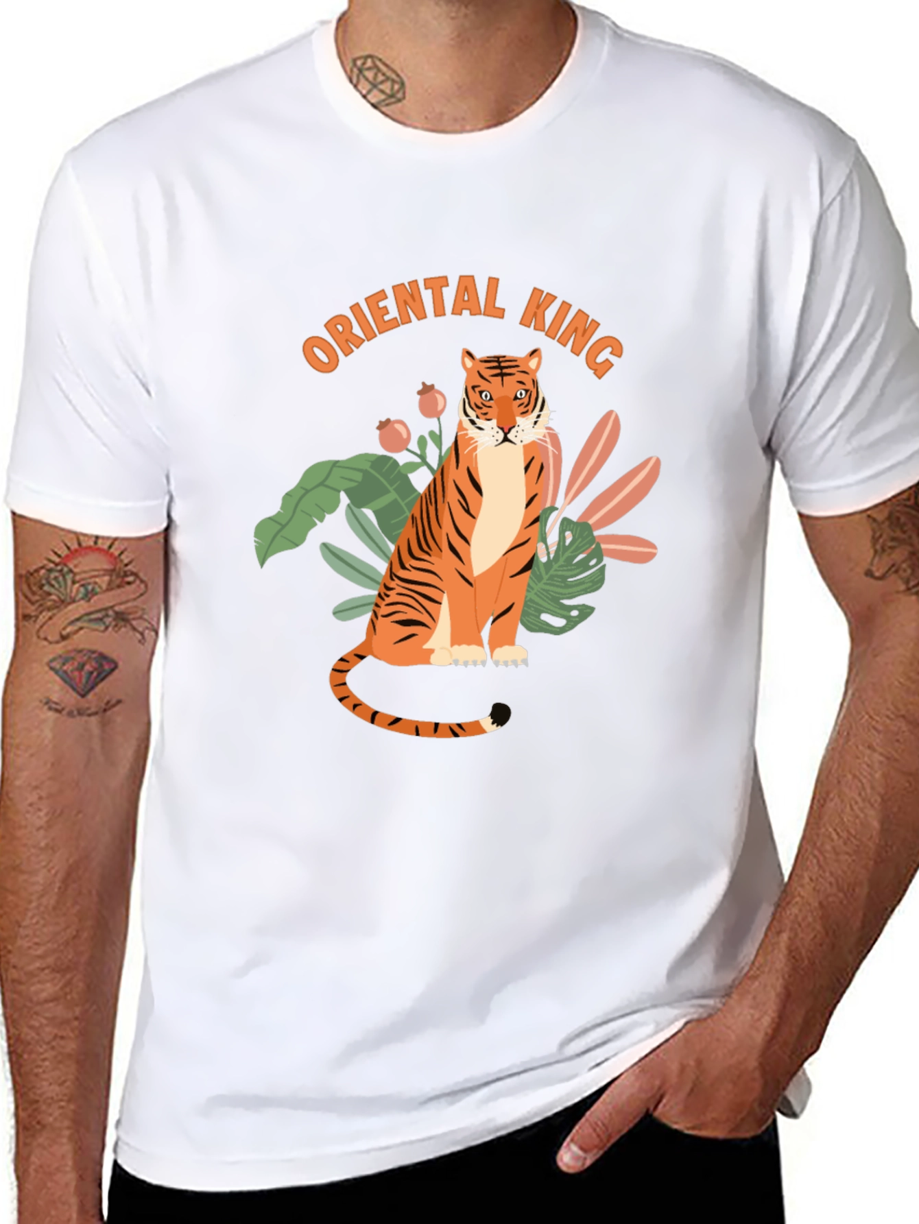 Oriental King Tiger Graphic T-Shirt