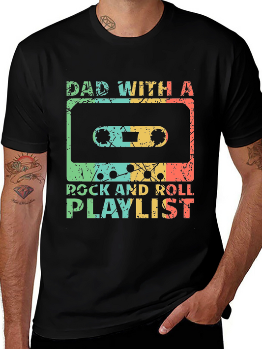 Dad With A Rock And Roll Playlist Graphic Tee