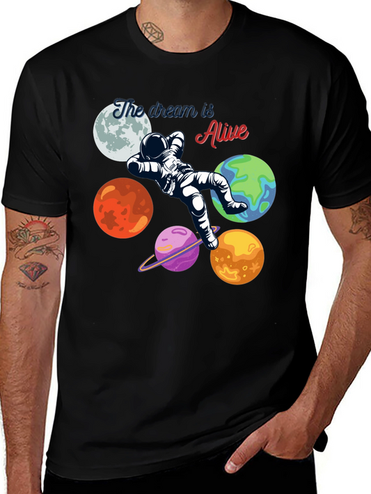 Dream Alive Astronaut Planets Graphic T-Shirt