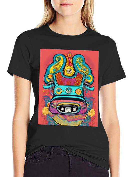 Retro Art T-Shirt: Unique Car Design Bold Colors
