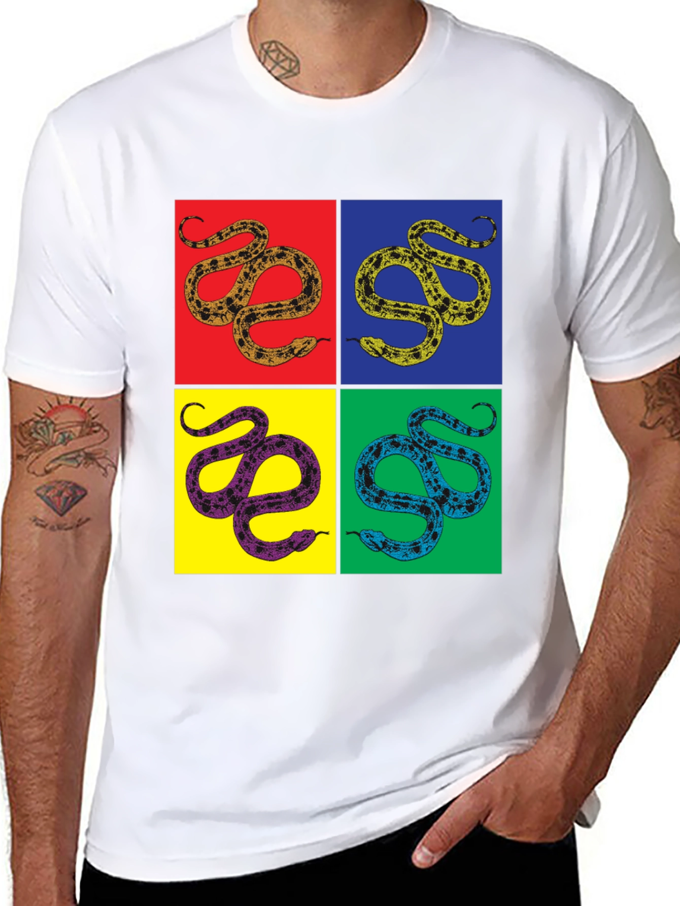 Pop Art Snake T-Shirt - Unique Graphic Tee